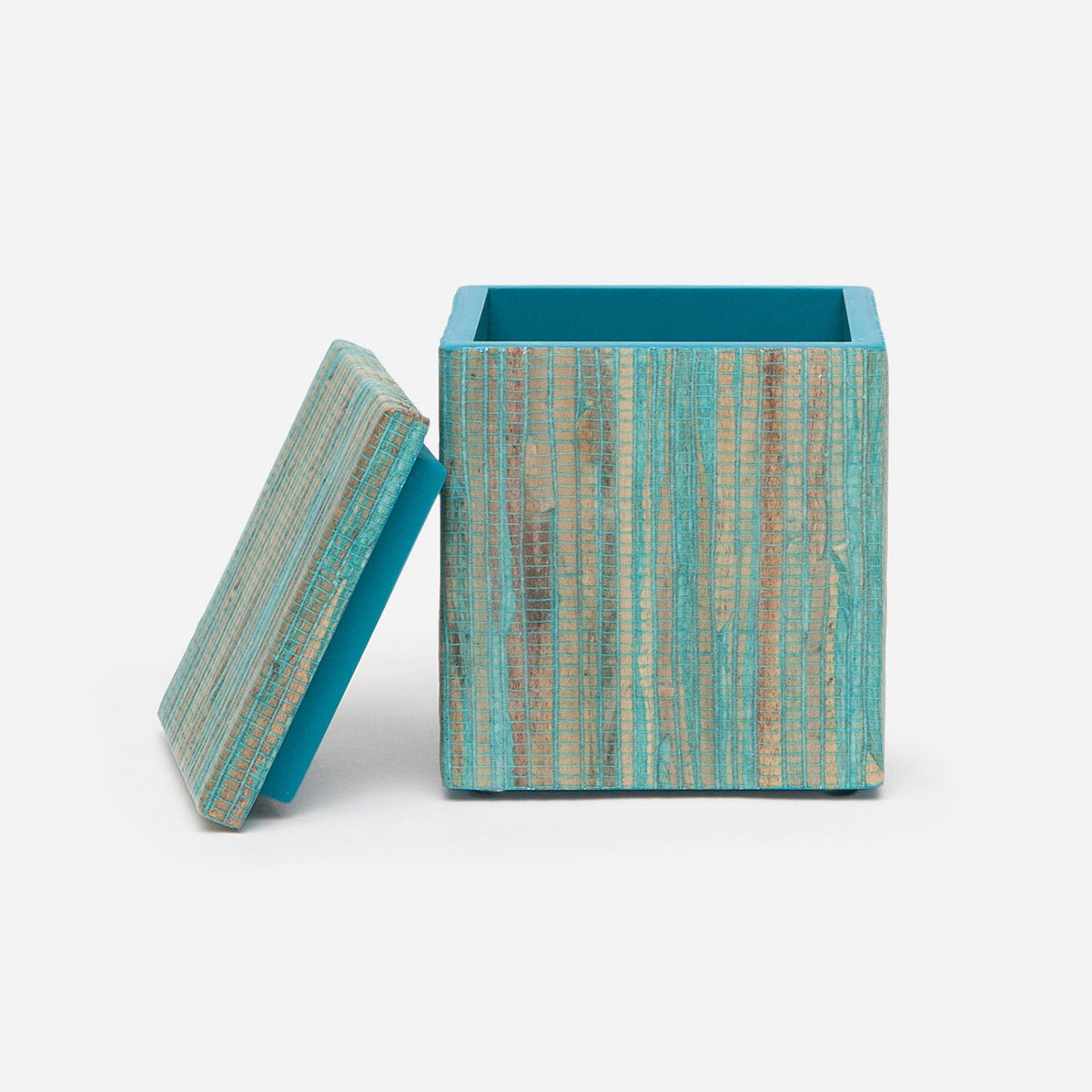 Pigeon and Poodle PP000299 Bali Bath Canister in Aqua Water Hyacinth