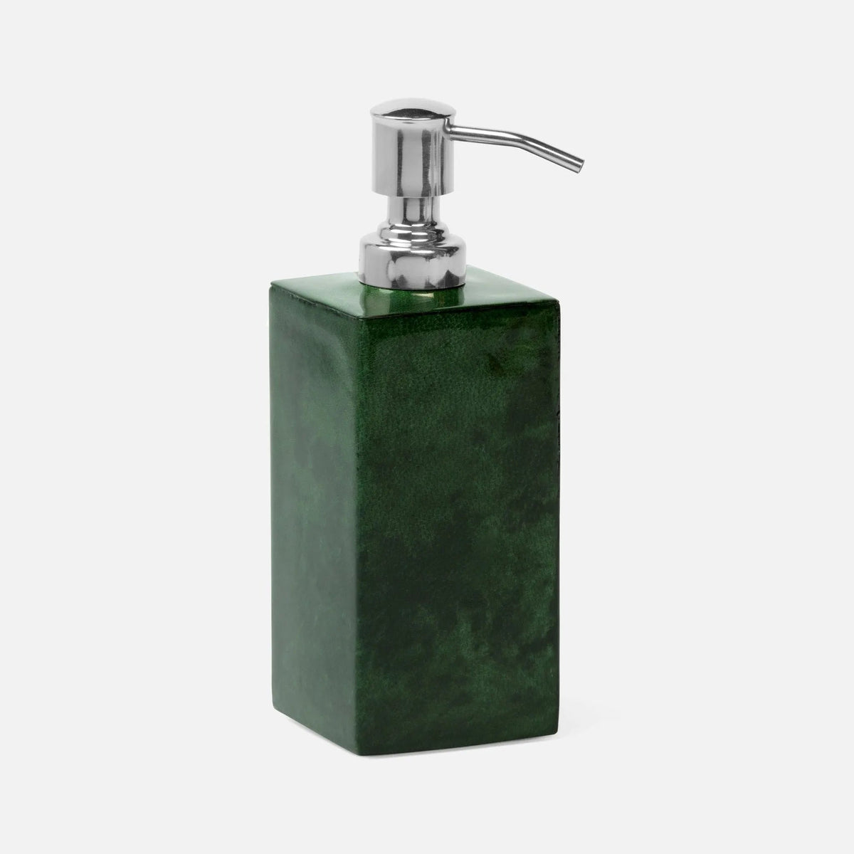 Pigeon and Poodle PP000397 Carlow Soap Pump in Emerald Gloss Vellum Leather