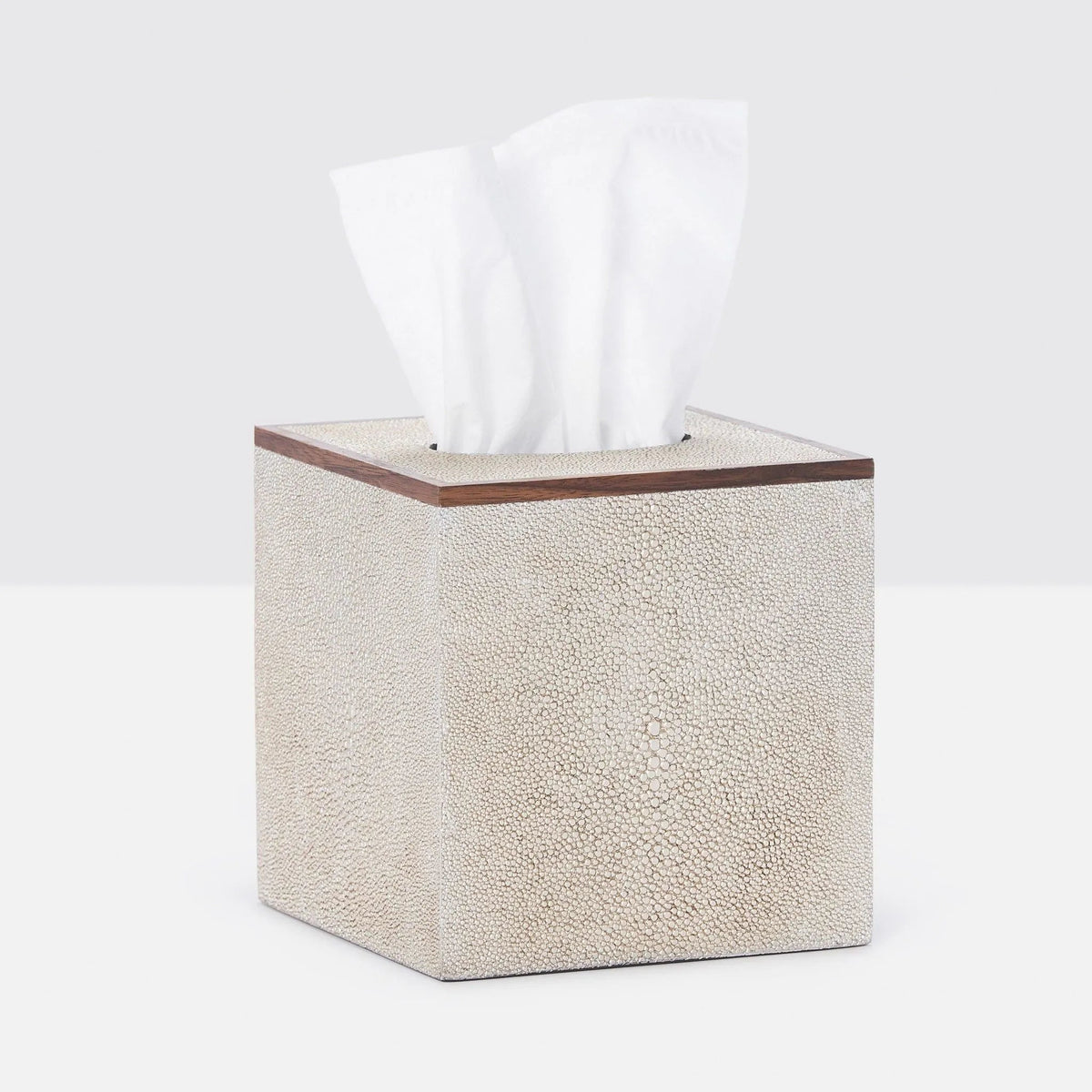 Pigeon and Poodle PP000960 Manchester Tissue Box in Cool Gray Realistic Faux Shagreen