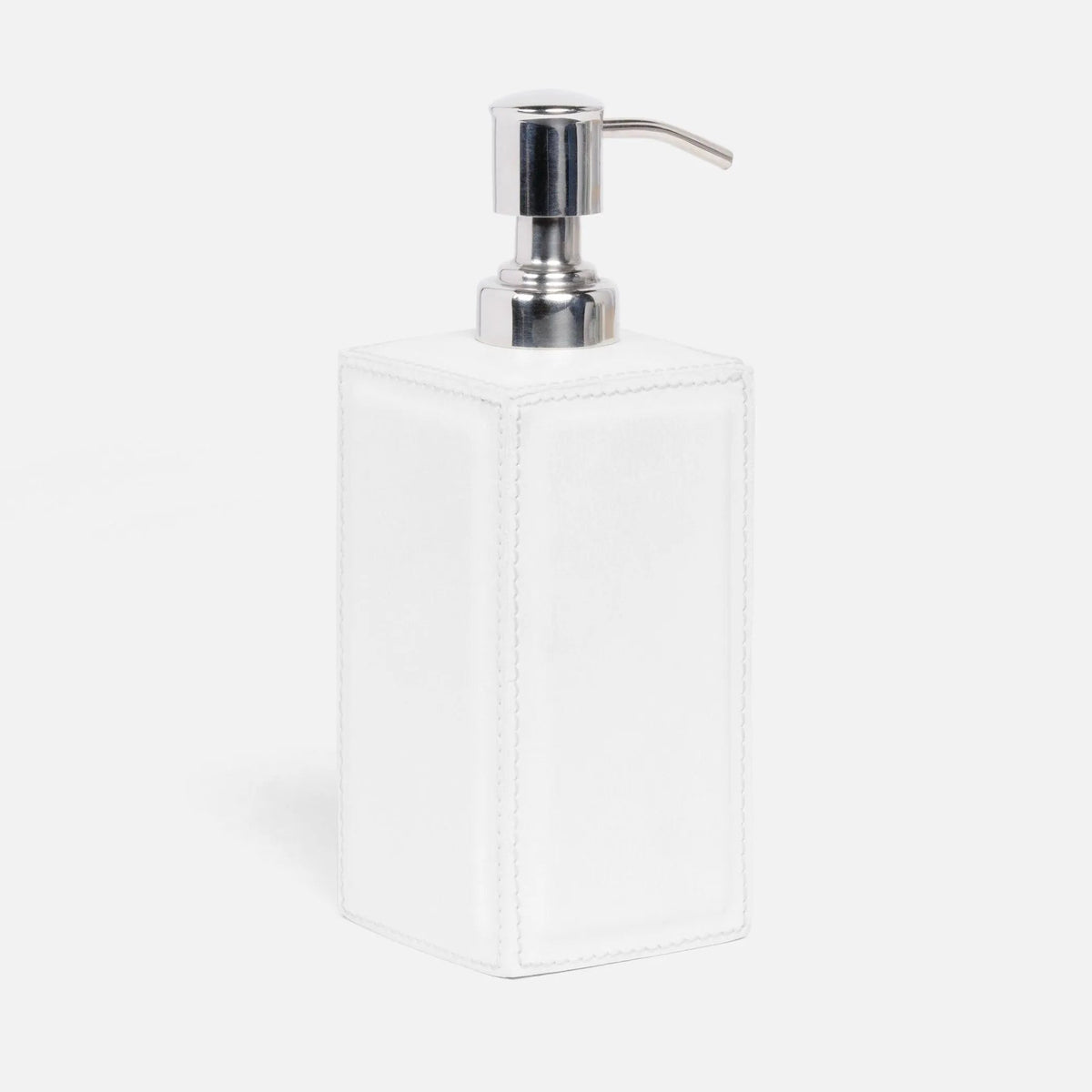 Pigeon and Poodle PP003990 Rothwell Soap Pump in Bright White Marine Leather
