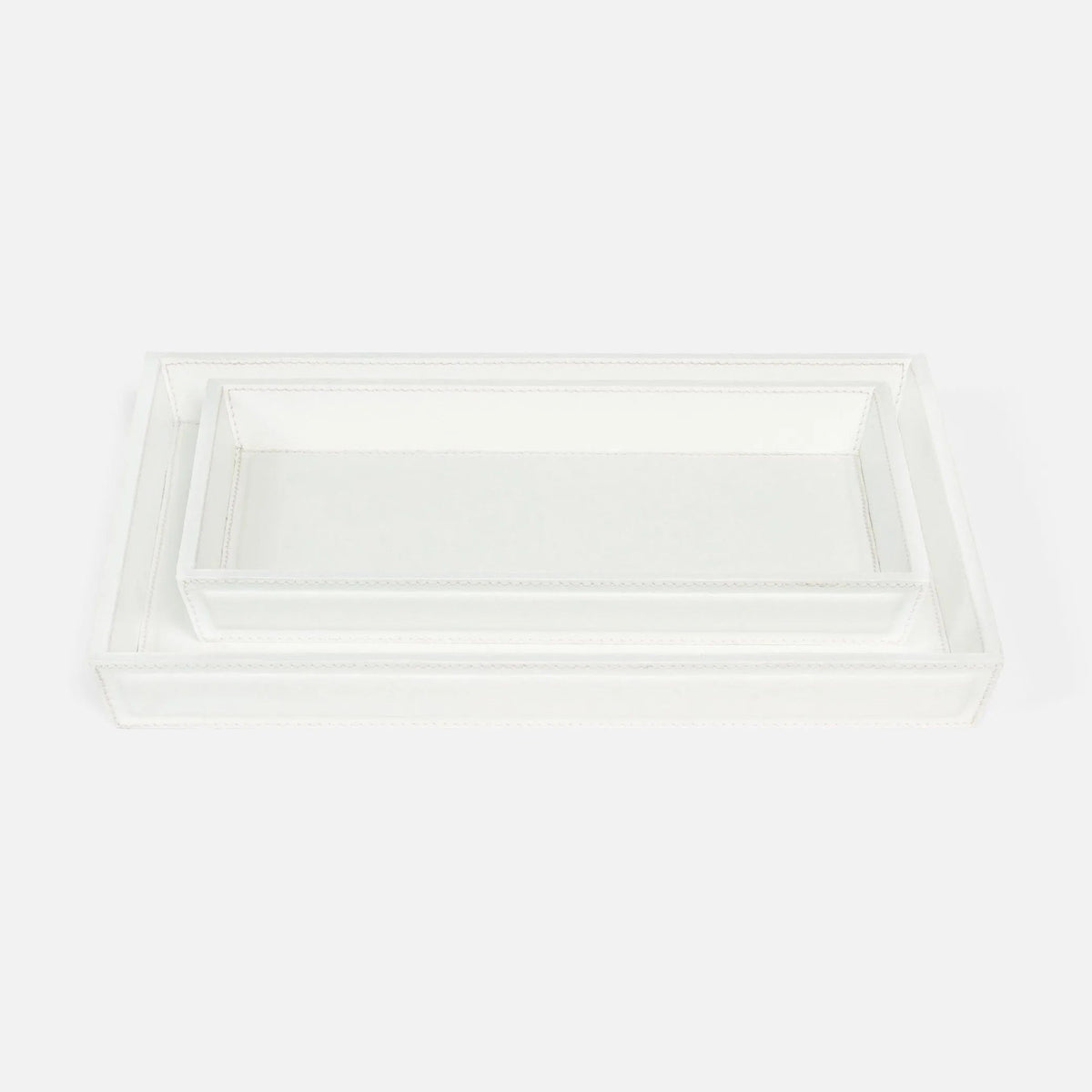 Pigeon and Poodle - PP003992 - Rothwell Tray Set - Rothwell - Bright White Marine Leather