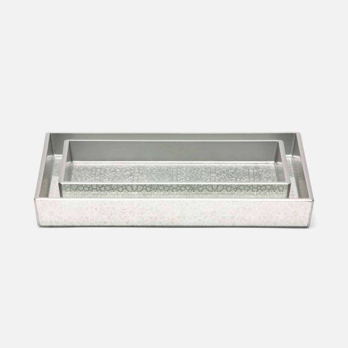 Pigeon and Poodle PP004157 Caro Trays in Silver Medallion Painted Mirror