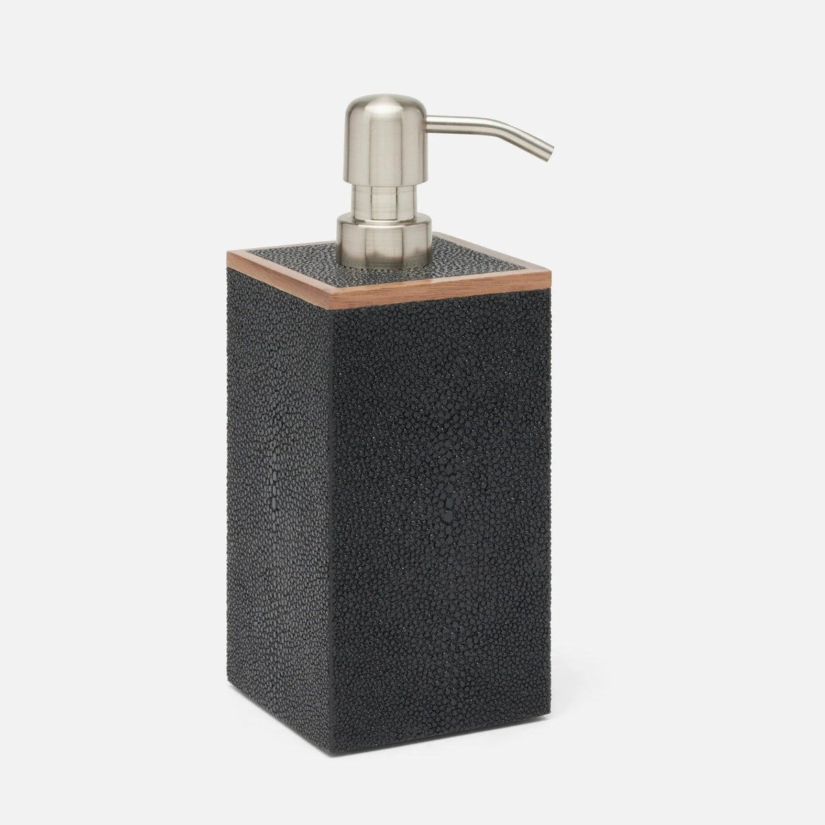 Pigeon and Poodle PP005212 Manchester XL Soap Pump in Black Realistic Faux Shagreen