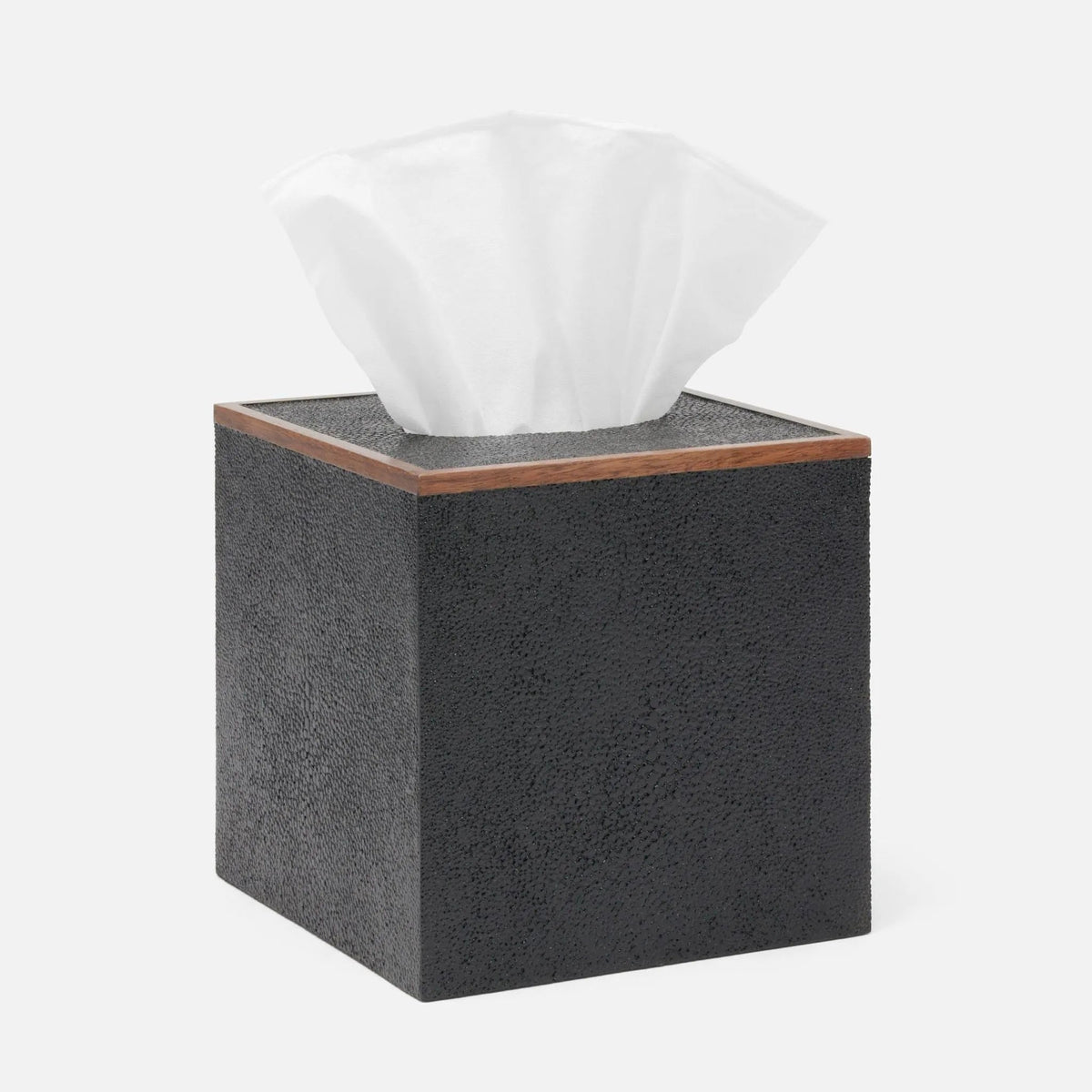 Pigeon and Poodle PP005214 Manchester Tissue Box in Black Realistic Faux Shagreen