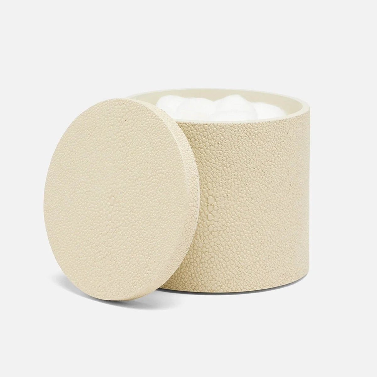 Pigeon and Poodle PP000968 Manchester Canister (Large) in Ivory Realistic Faux Shagreen