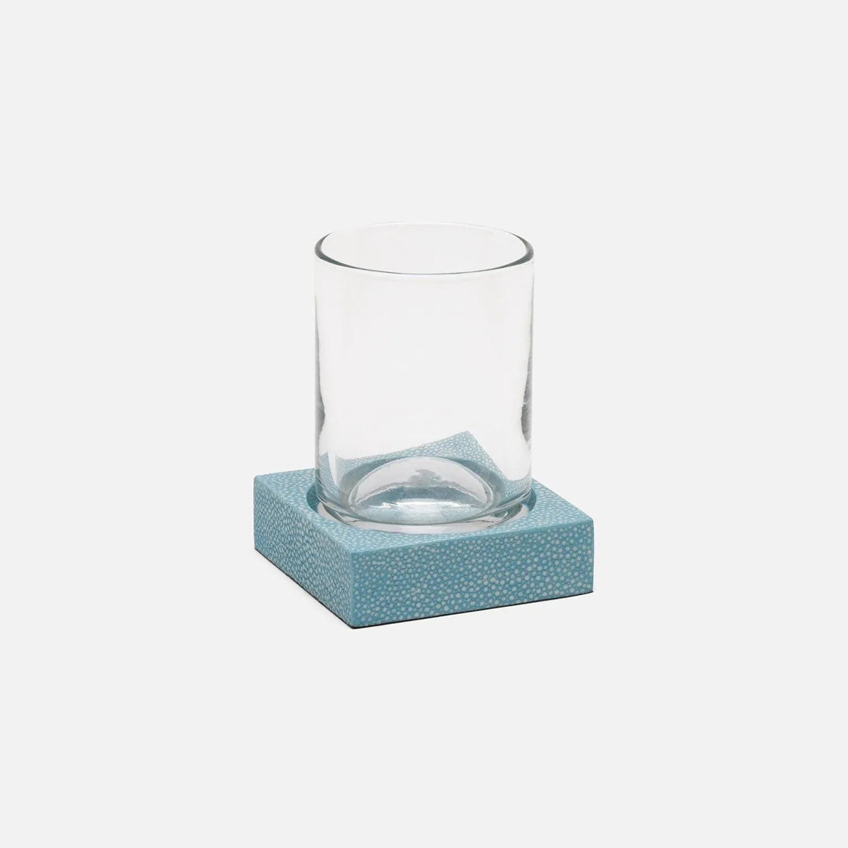 Pigeon and Poodle PP007643 Manchester Tumbler Set in Powder Blue Realistic Faux Shagreen