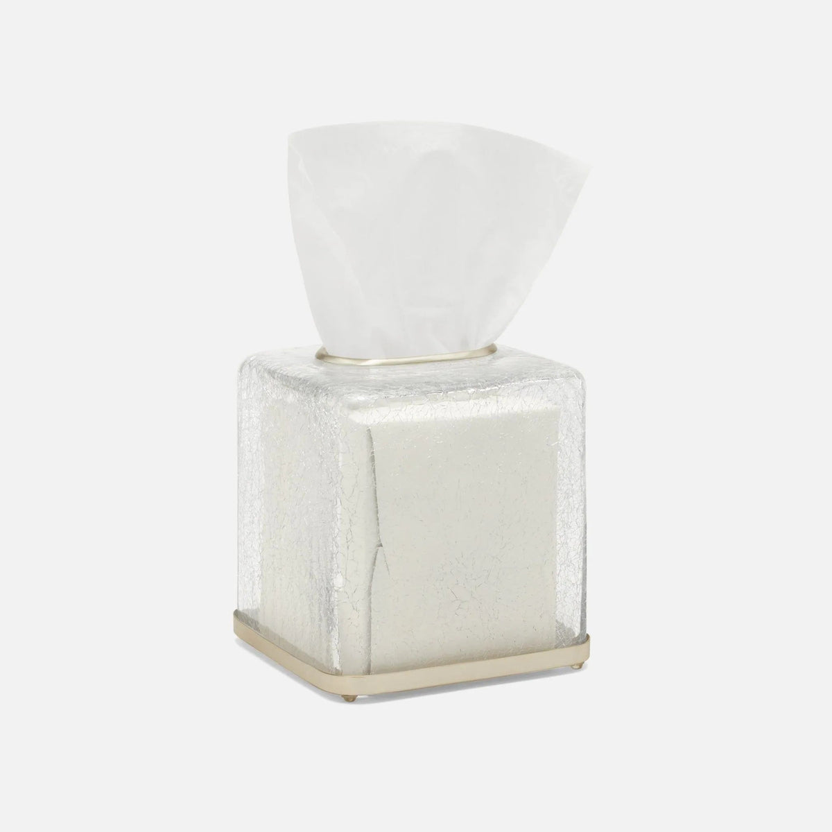 Pigeon and Poodle PP004885 Pomaria Tissue Box in Brushed Gold Glass/Stainless Steel
