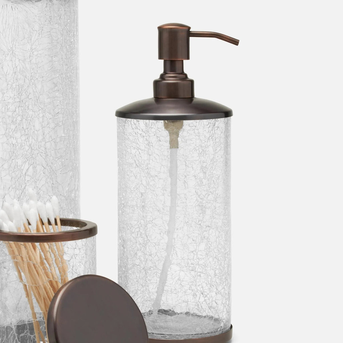 Pigeon and Poodle PP004891 Pomaria Soap Pump (2.5"D x 7.5"H) in Brushed Silver Glass/Stainless Steel
