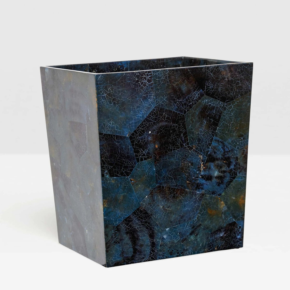 Pigeon and Poodle PP001381 Santorini Wastebasket (Rectangular) in Dark Blue Pen Shell