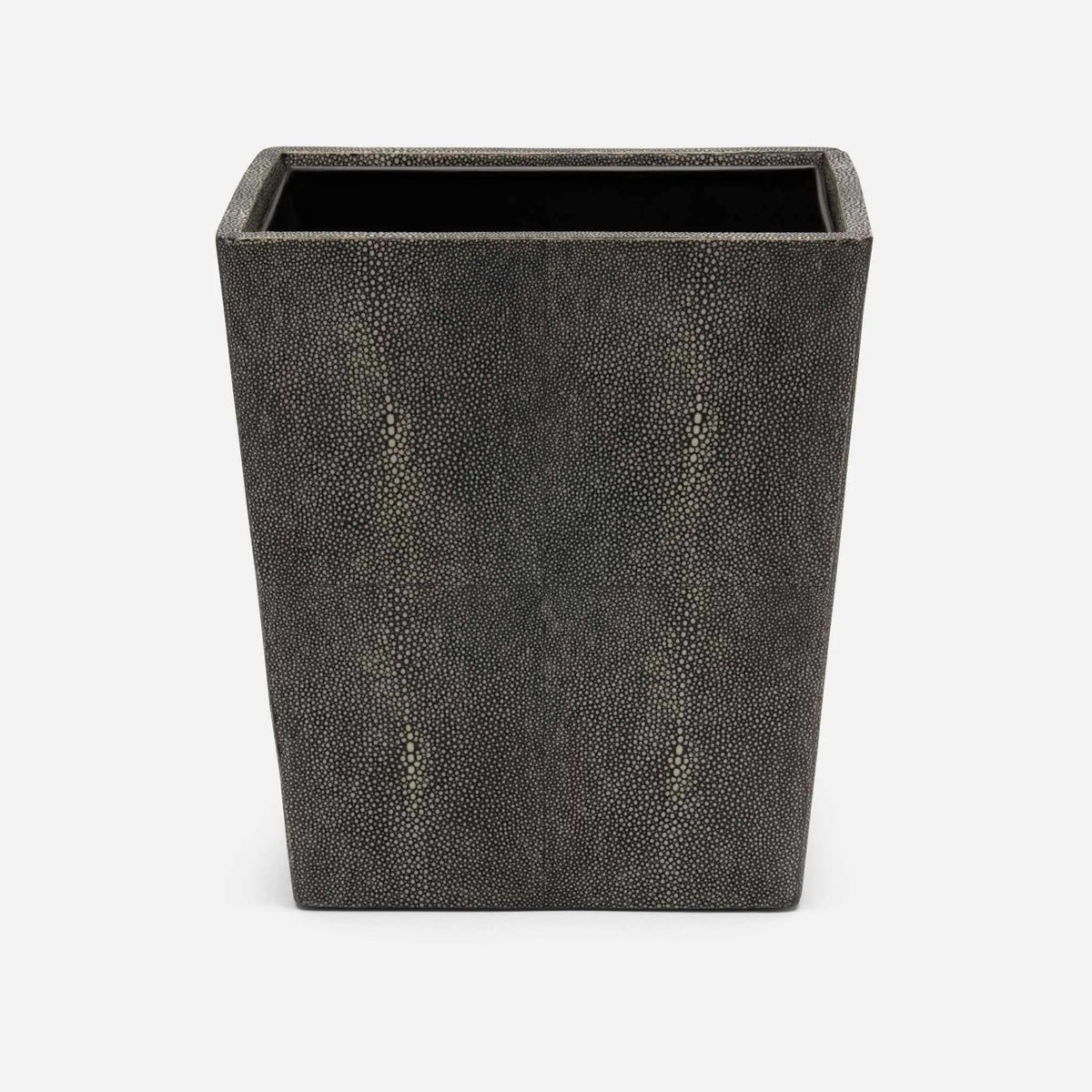 Pigeon and Poodle PP004598 Tenby Wastebasket (Rectangular) in Cool Gray Realistic Faux Shagreen