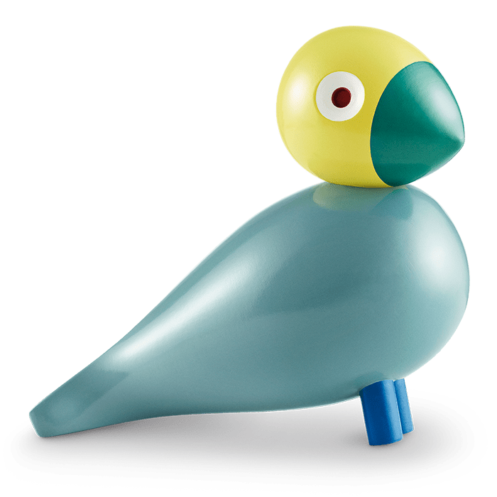 Kay Bojesen 39405 Songbird Wooden Figurine in Turquoise/Yellow