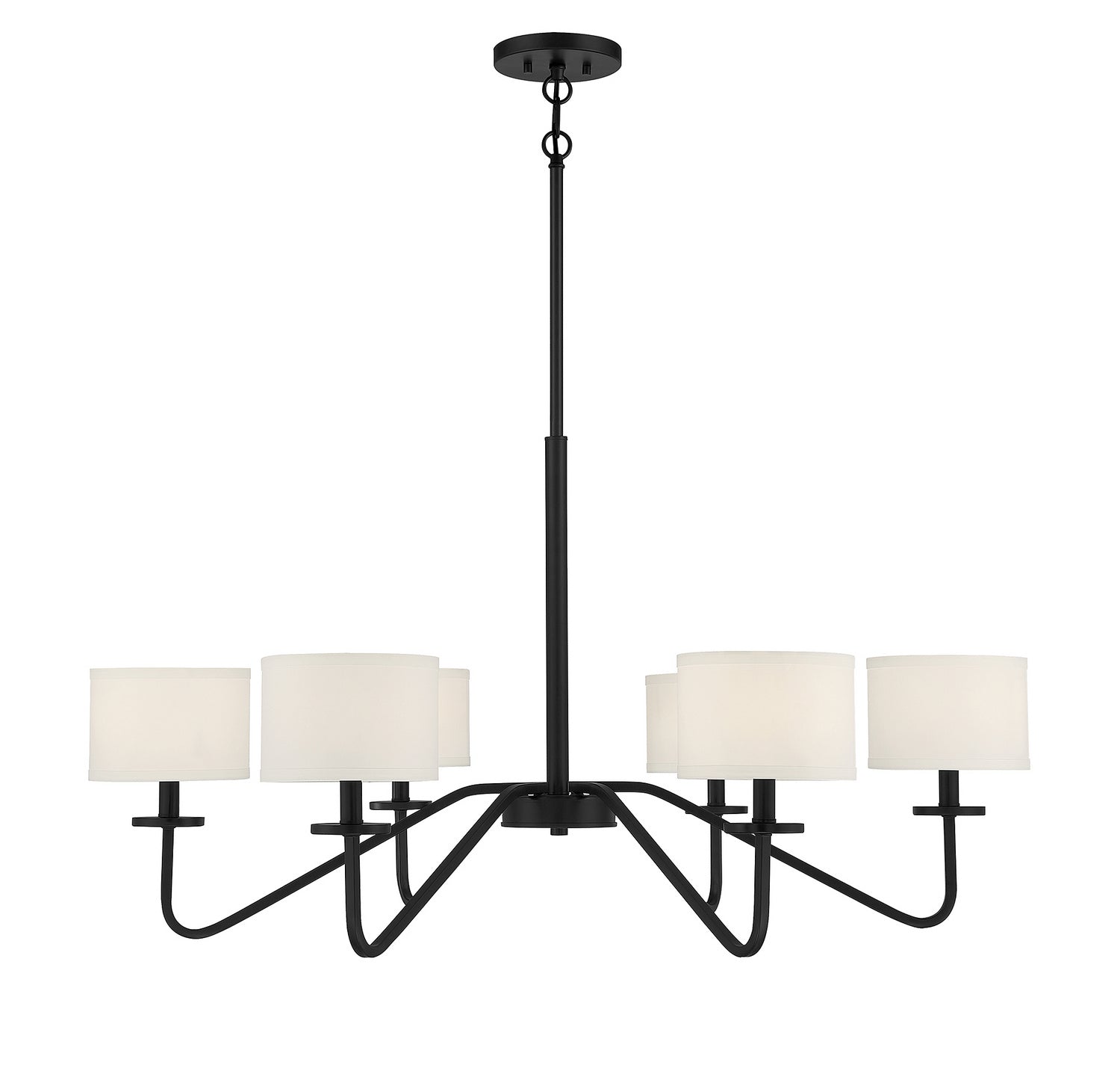 Meridian M10092MBK Six Light Chandelier in Matte Black