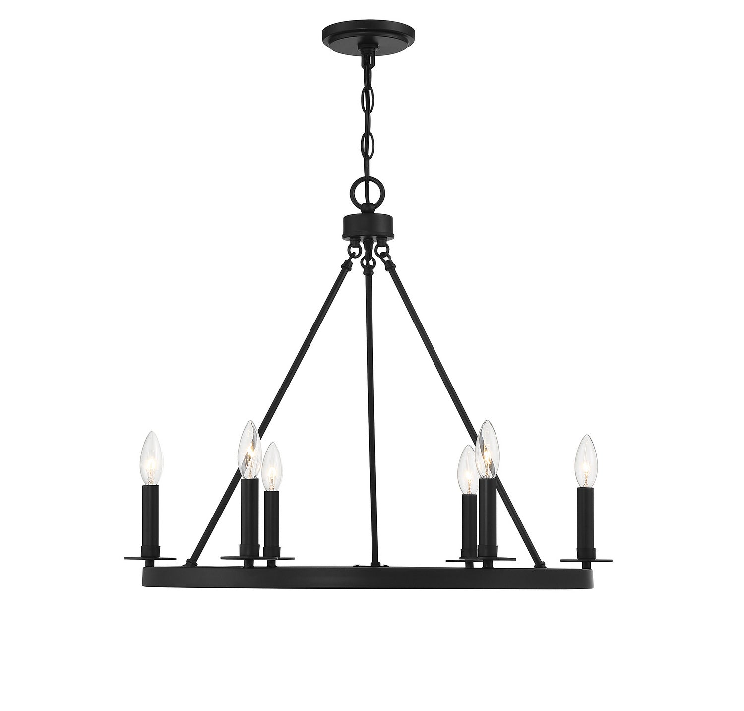 Meridian M10093MBK Six Light Chandelier in Matte Black