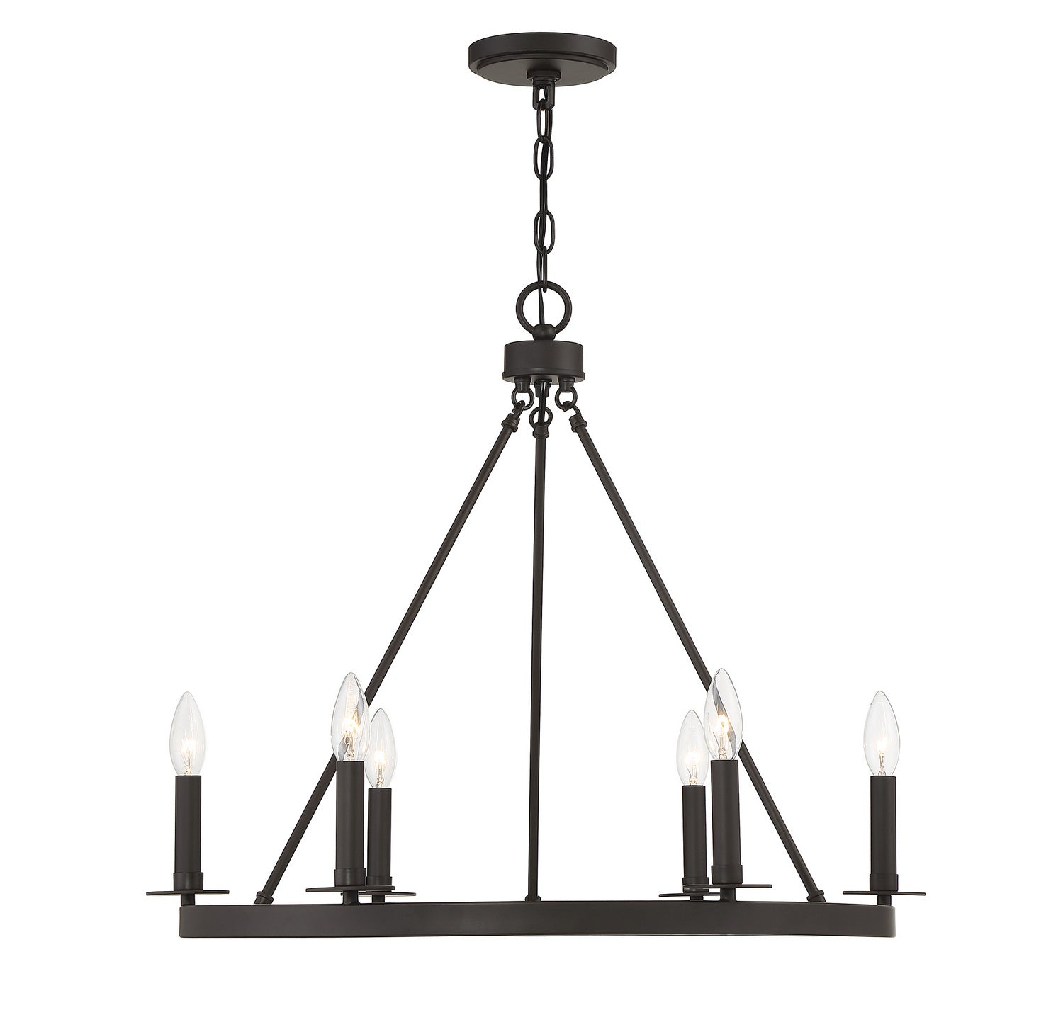 Meridian M10093ORB Six Light Chandelier in Oil Rubbed Bronze