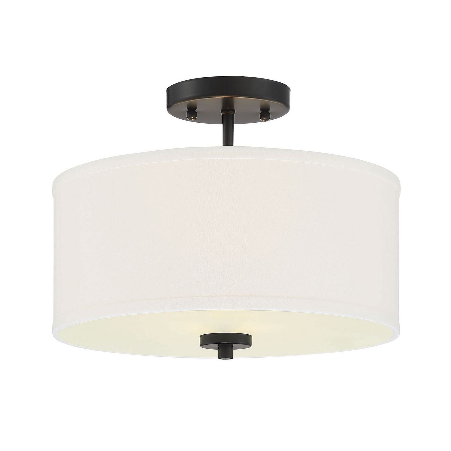 Meridian M60008MBK Two Light Semi-Flush Mount in Matte Black