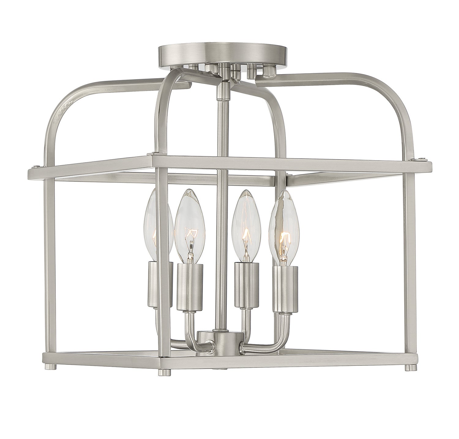 Meridian M60061BN Four Light Semi-Flush Mount in Brushed Nickel