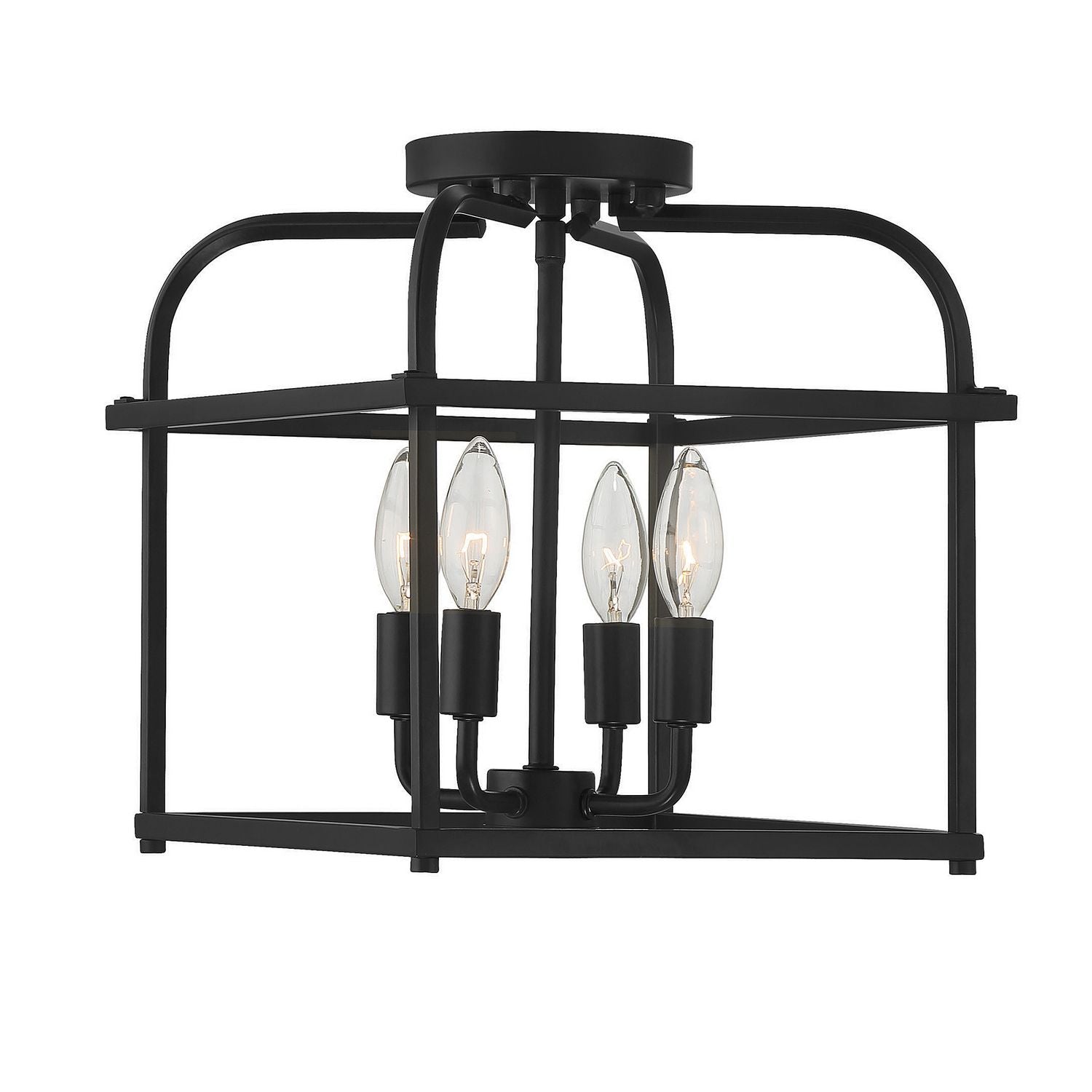 Meridian M60061MBK Four Light Semi-Flush Mount in Matte Black