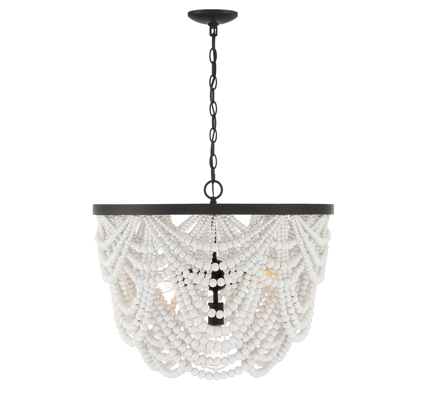 Meridian M100101GRORB Five Light Chandelier in Grecian White with Oil Rubbed Bronze