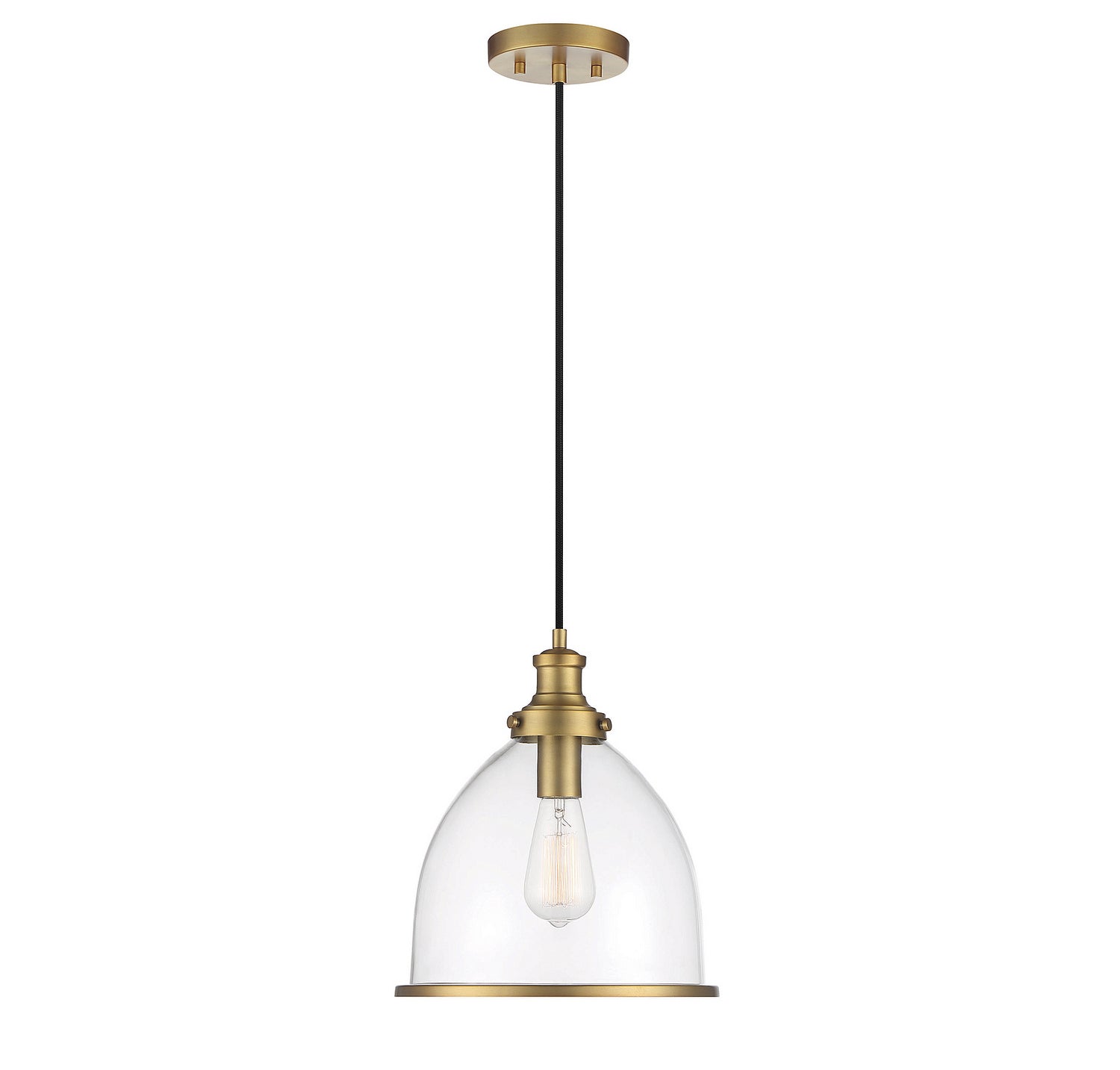 Meridian M70119NB One Light Pendant in Natural Brass