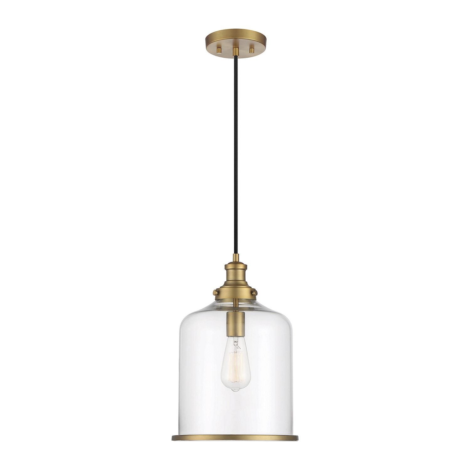 Meridian M70120NB One Light Pendant in Natural Brass