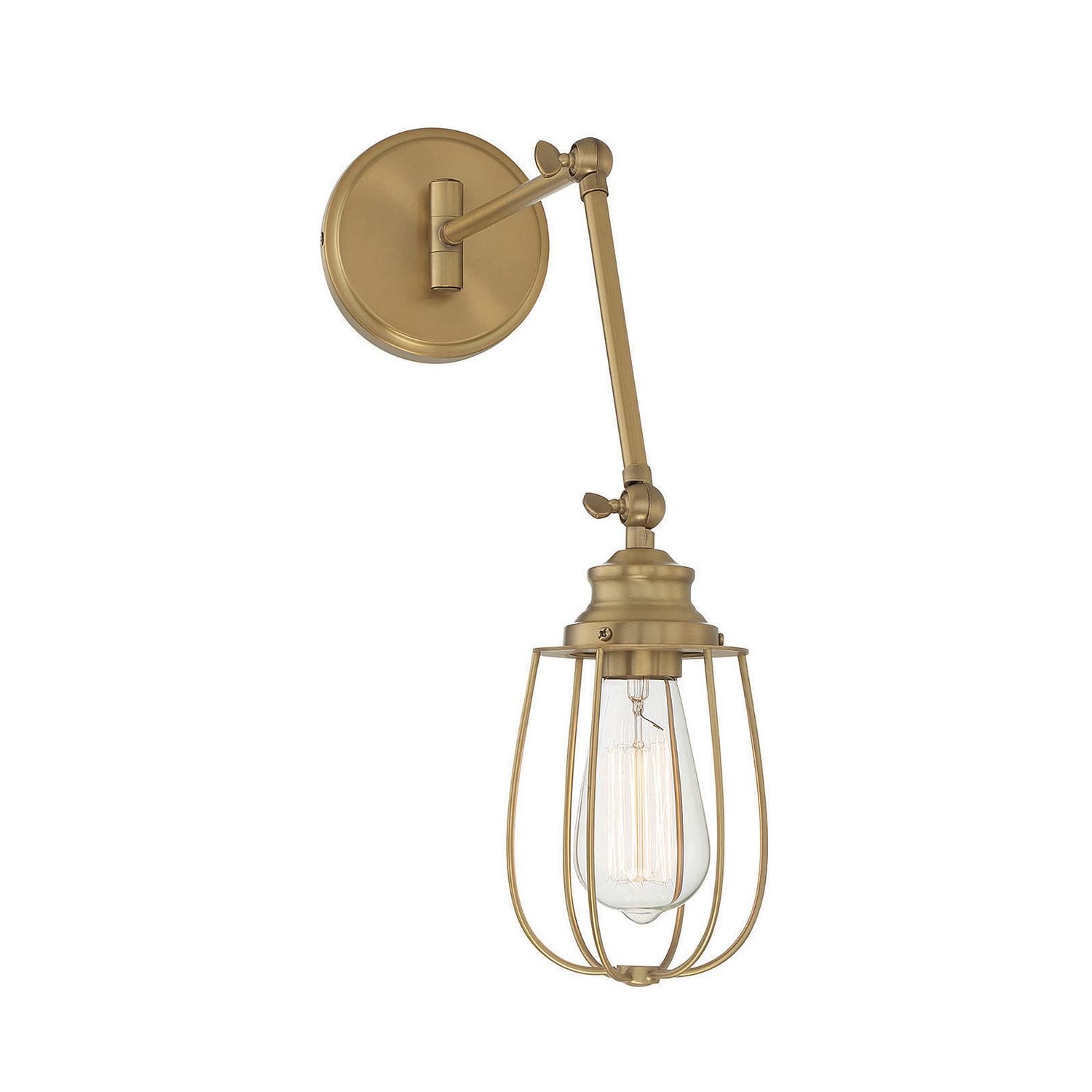 Meridian M90022NB One Light Wall Sconce in Natural Brass