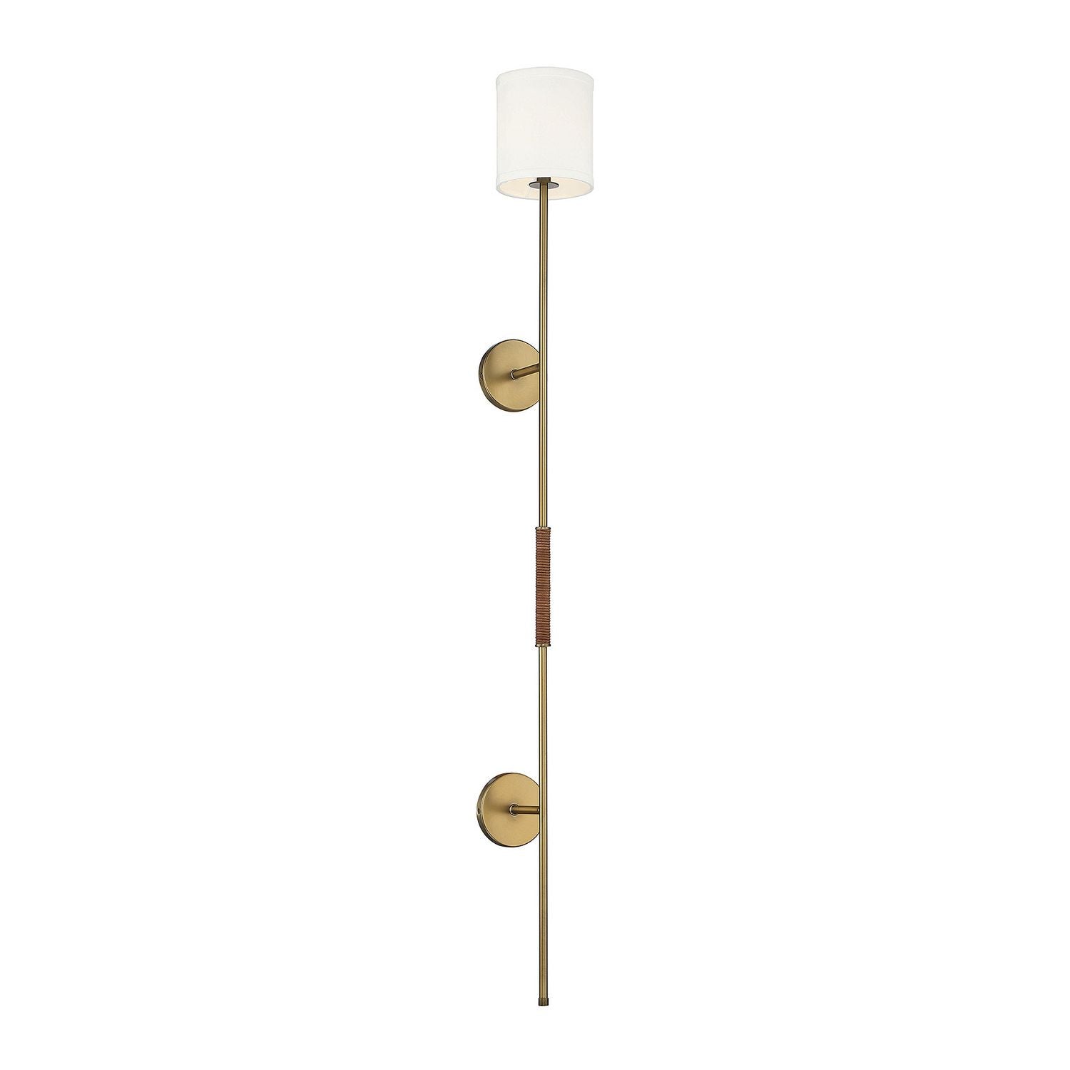 Meridian M90063NB One Light Wall Sconce in Natural Brass with Leather Accent