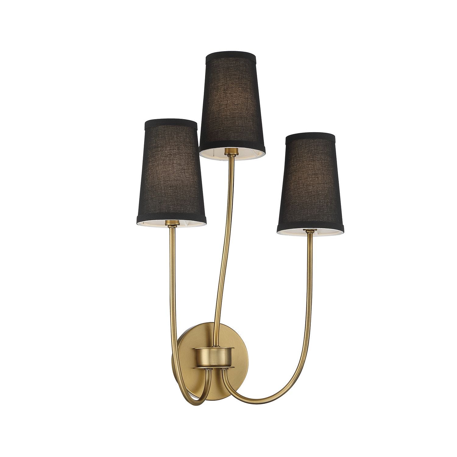 Meridian M90065NB Three Light Wall Sconce in Natural Brass