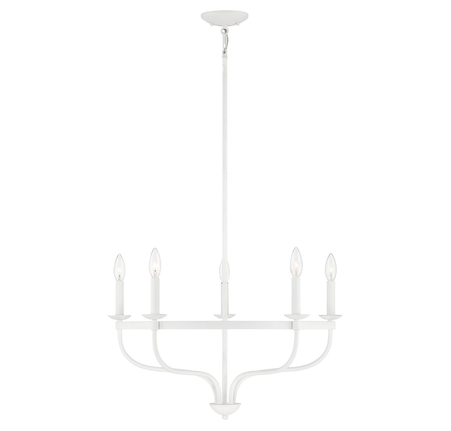 Meridian M10087BQW Five Light Chandelier in Bisque White
