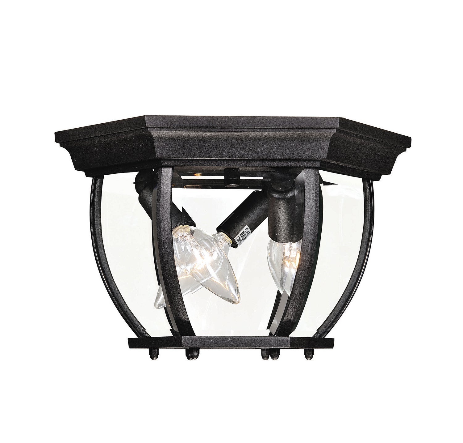 Meridian M50059BK Three Light Outdoor Flush Mount in Black