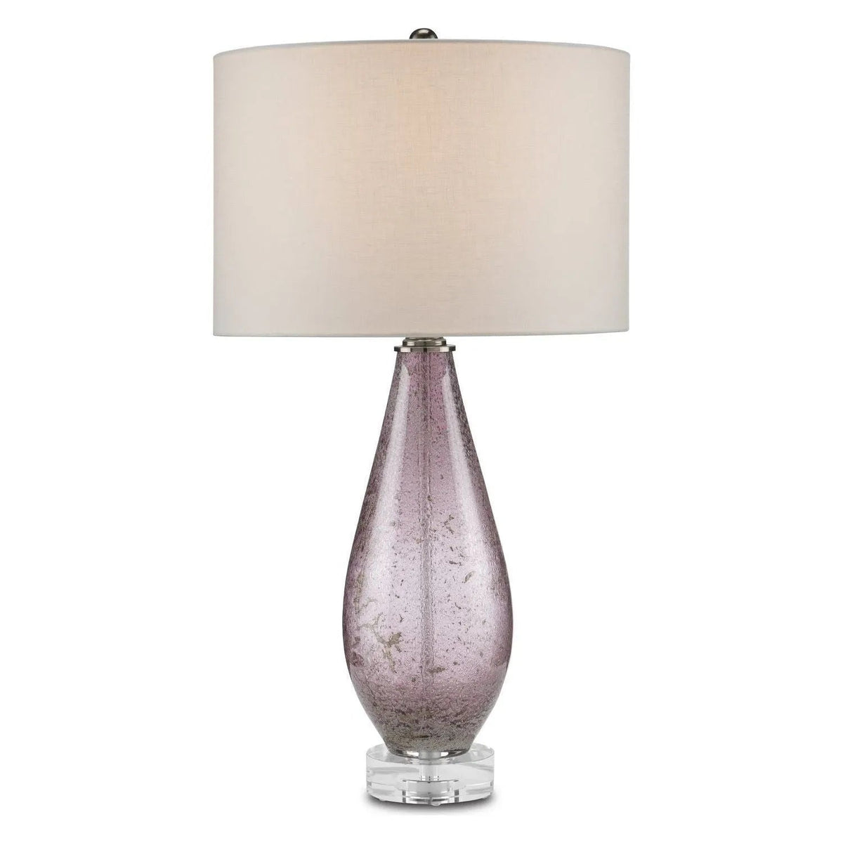 Currey and Company - 6000-0854 - One Light Table Lamp - Optimist Collection - Purple/Clear/Antique Nickel