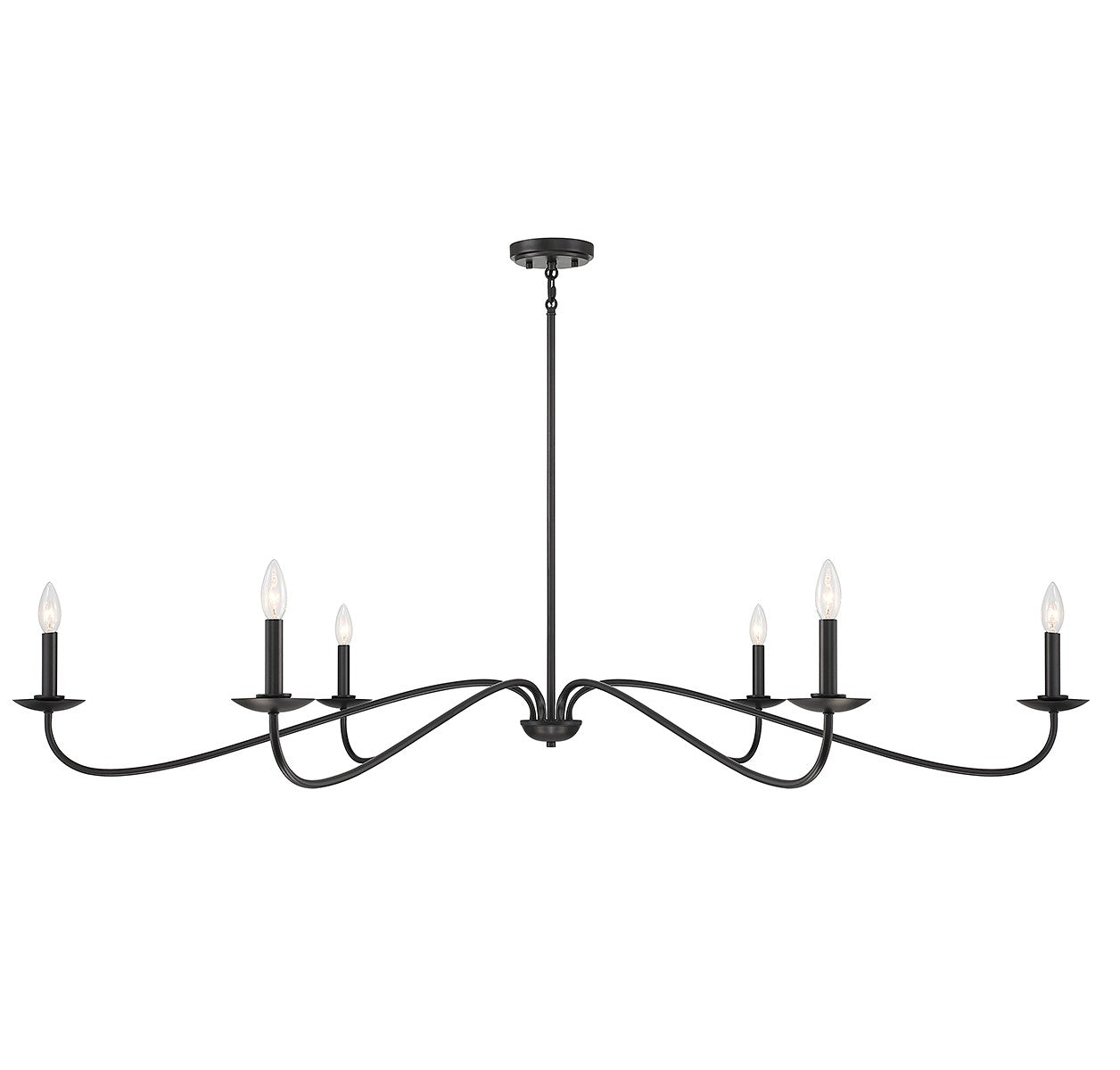 Meridian M100119MBK Six Light Chandelier in Matte Black