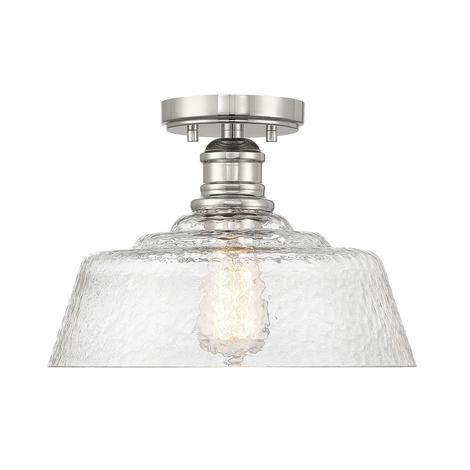 Meridian M60070PN One Light Semi-Flush Mount in Polished Nickel