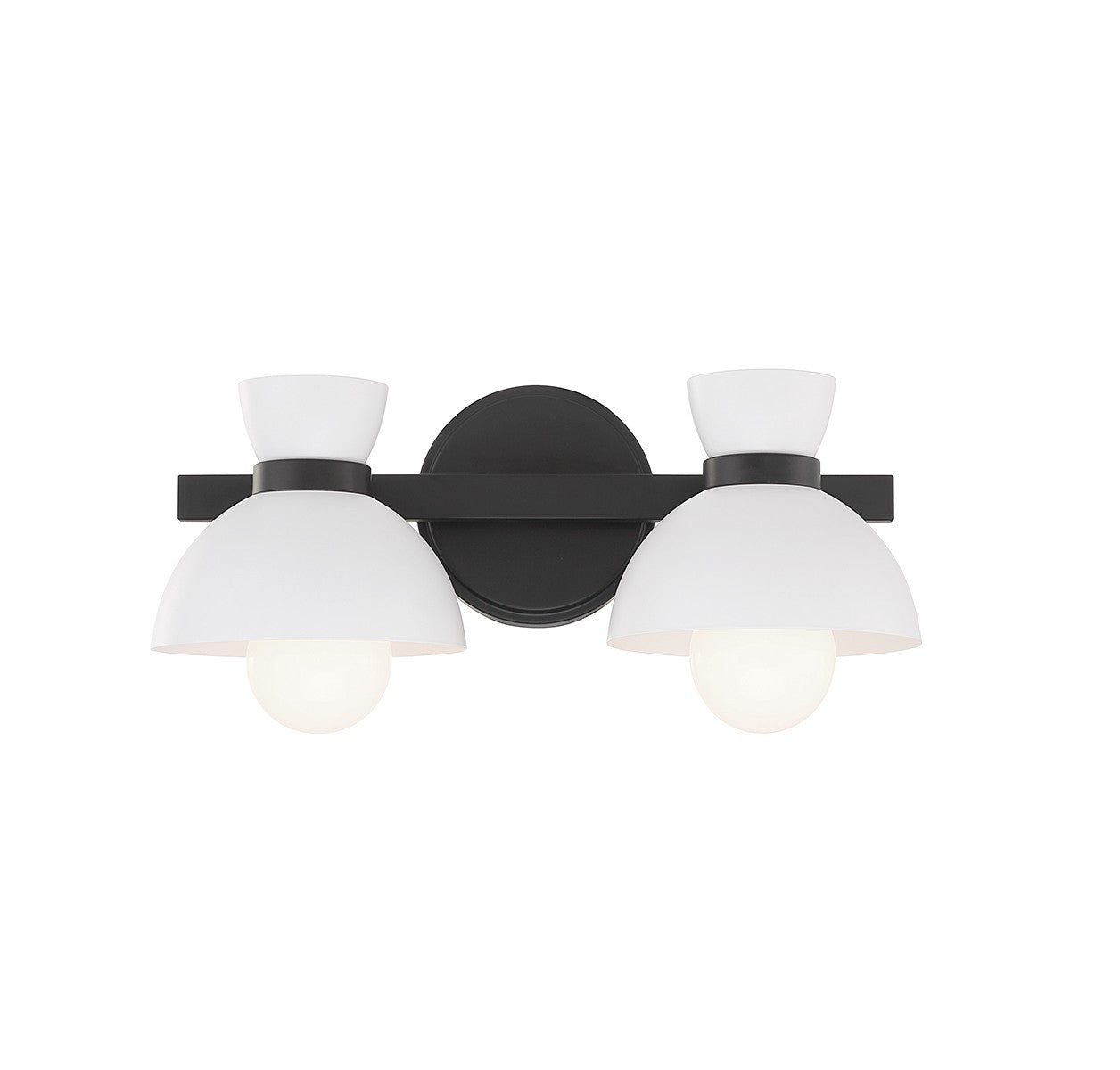 Meridian M80074MBK Two Light Bathroom Vanity in Matte Black