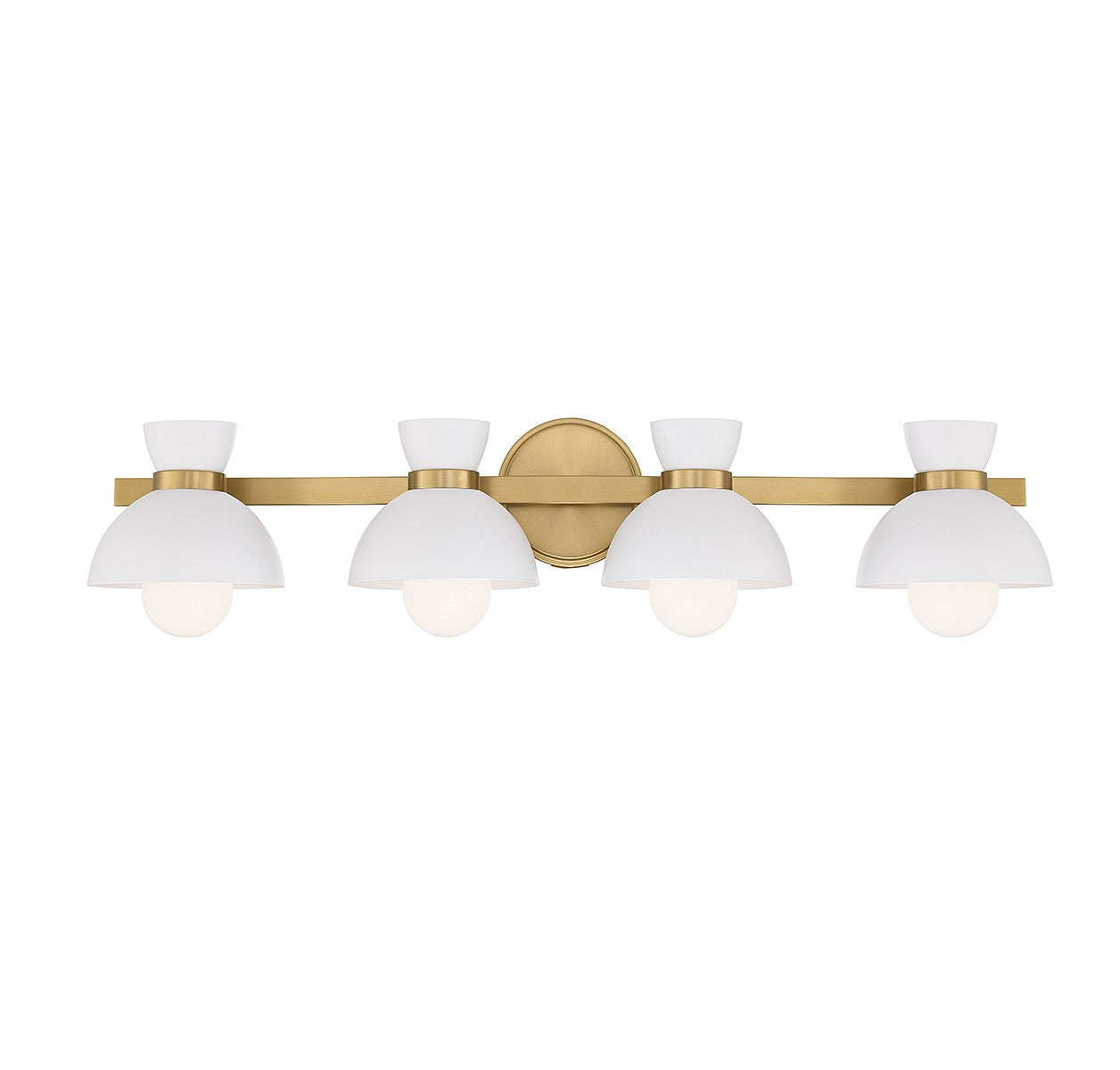 Meridian M80076NB Four Light Bathroom Vanity in Natural Brass