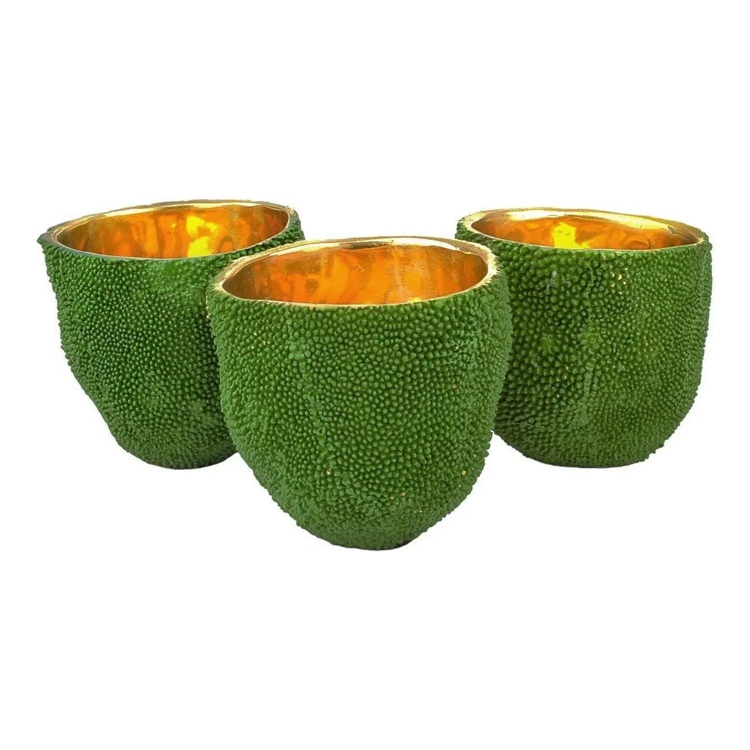 Currey and Company - 1200-0724 - Vase Set of 3 - Jackfruit - Green/Gold