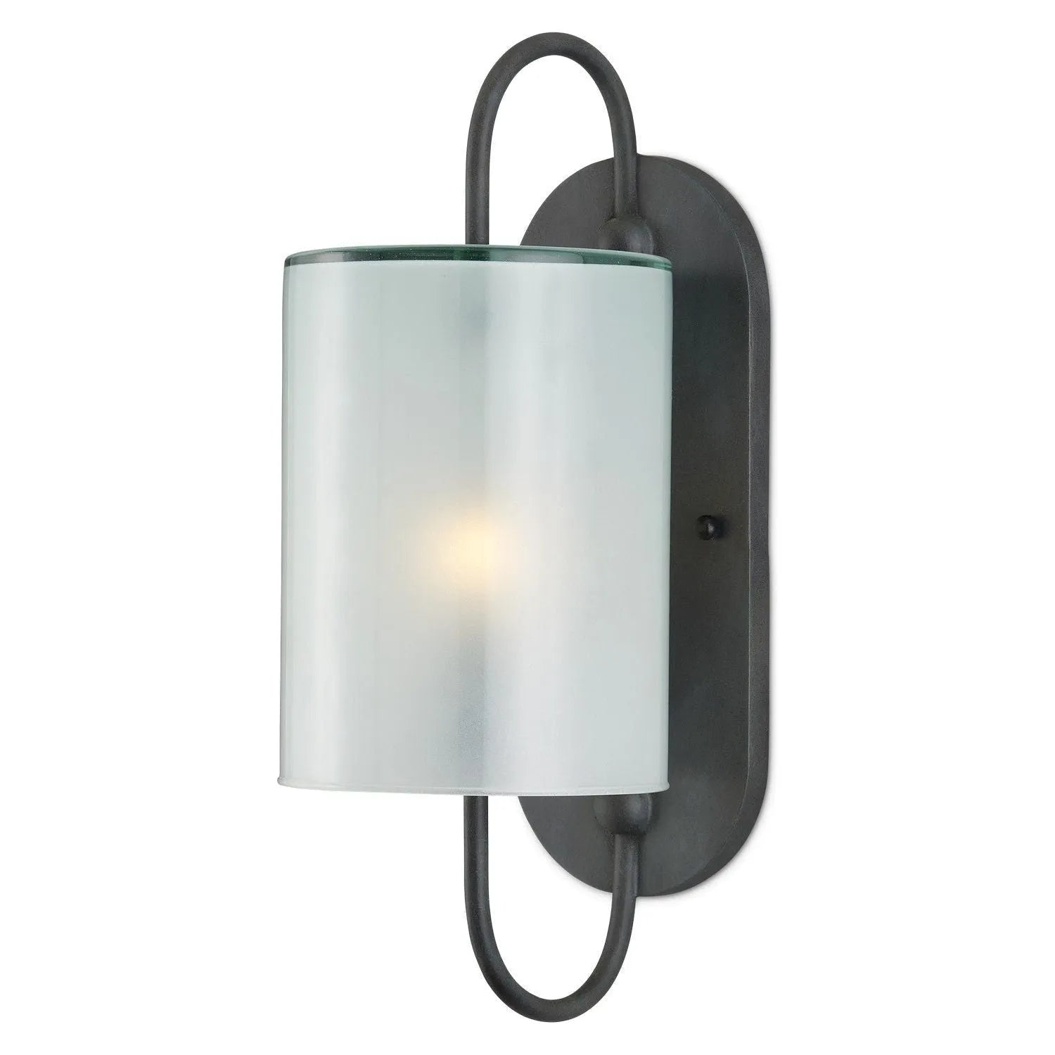 Currey and Company 5800-0023 Glacier Wall Sconce in Antique Bronze/Frosted White