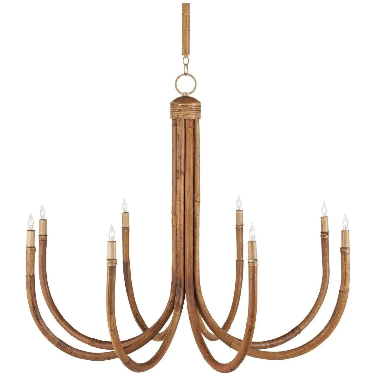 Currey and Company - 9000-1085 - Eight Light Chandelier - Samsara - Natural/Saddle Tan