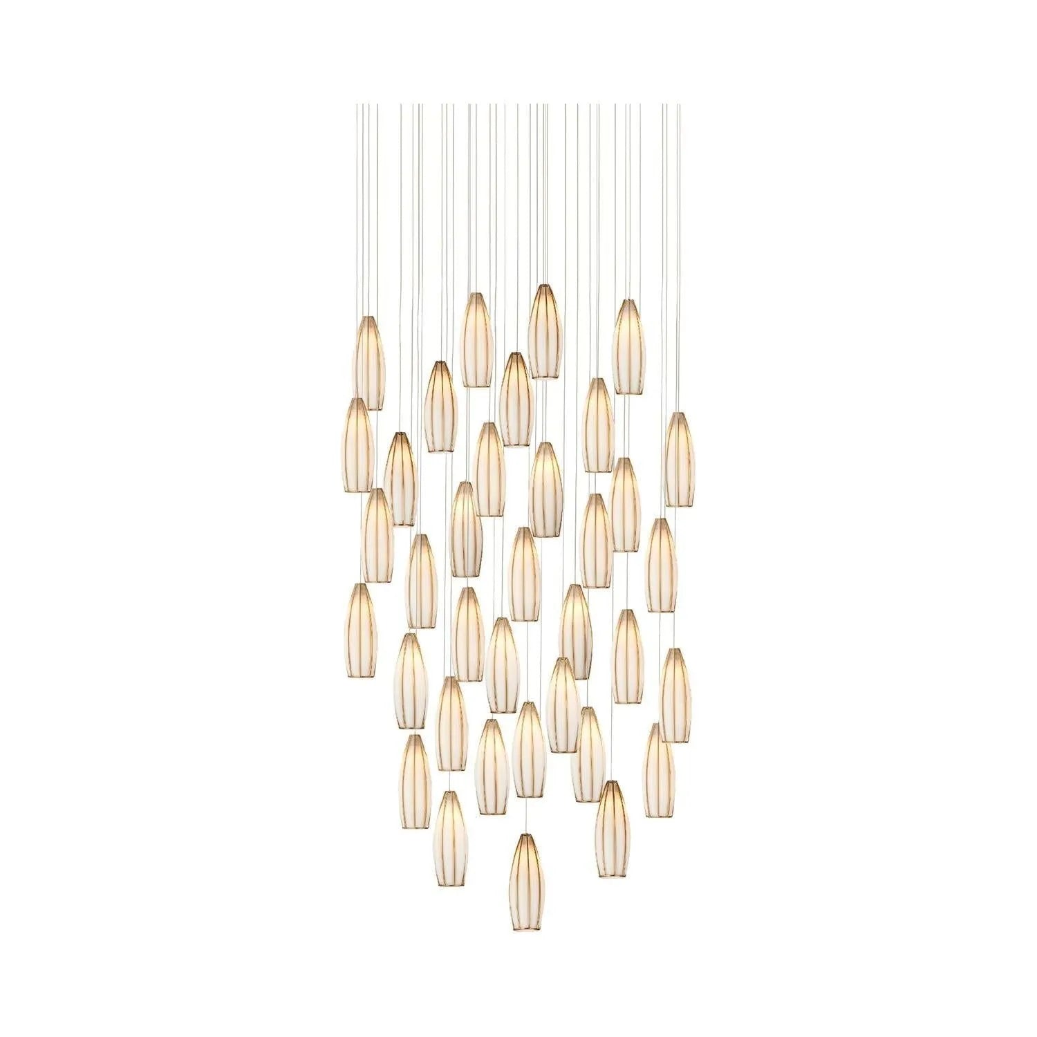 Currey and Company - 9000-1191 - 36 Light Pendant - Parish - White/Antique Brass