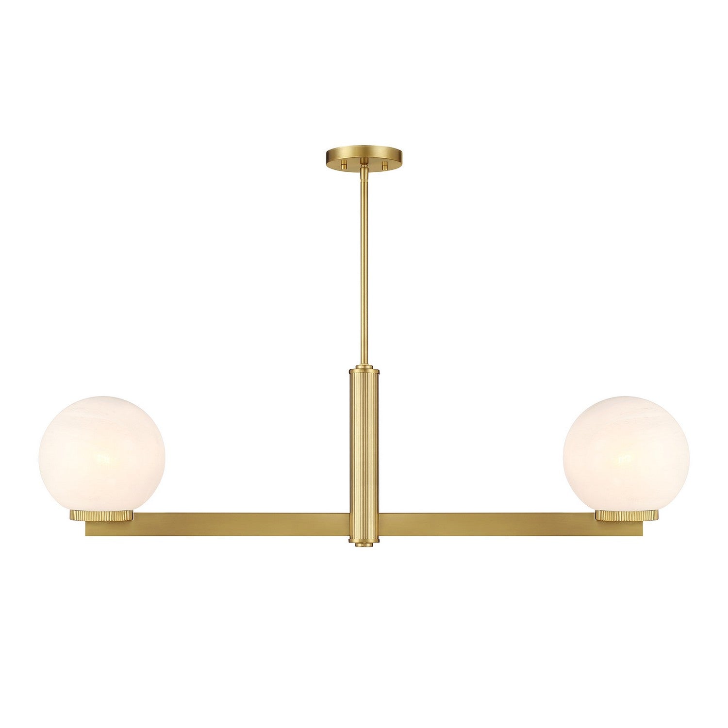 Meridian M100124NB Two Light Linear Chandelier in Natural Brass