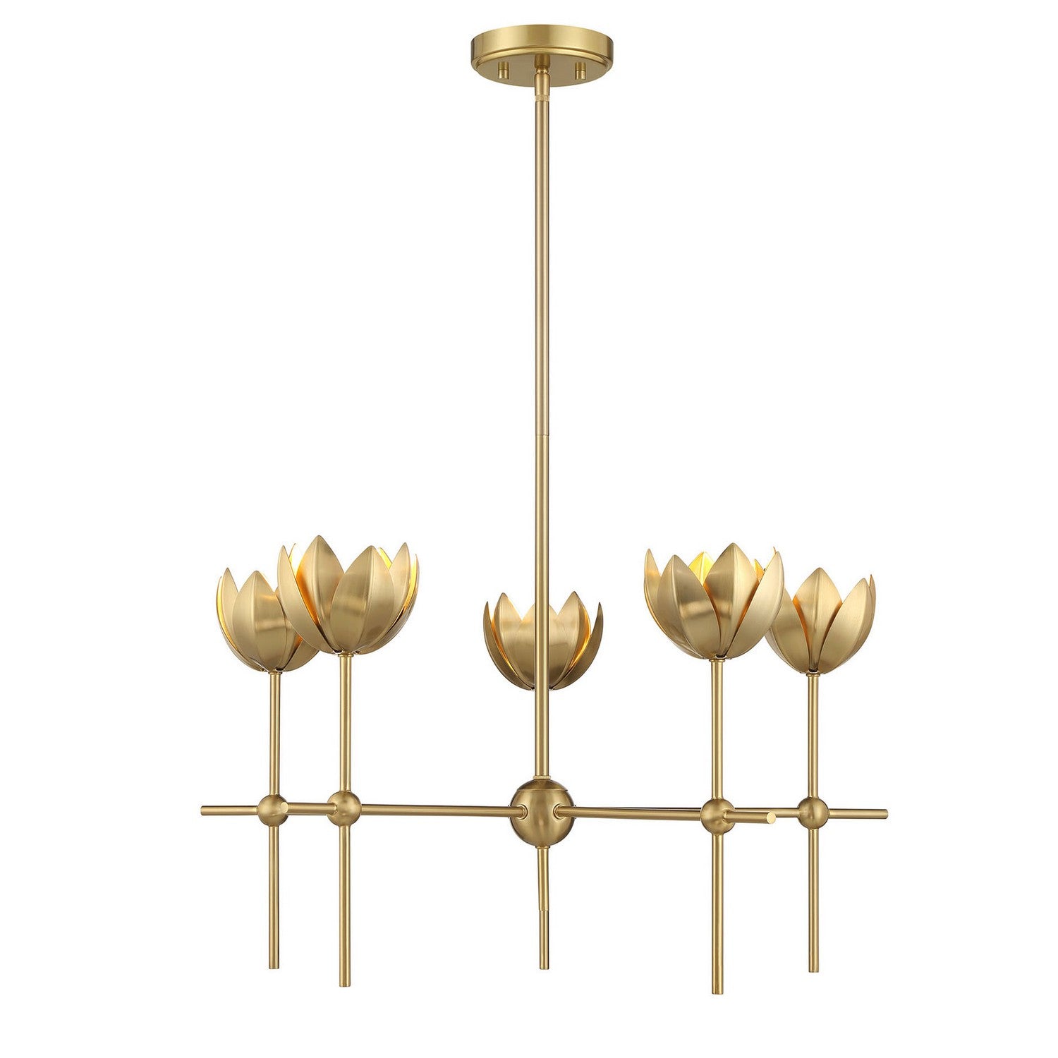 Meridian M100131NB LED Chandelier in Natural Brass