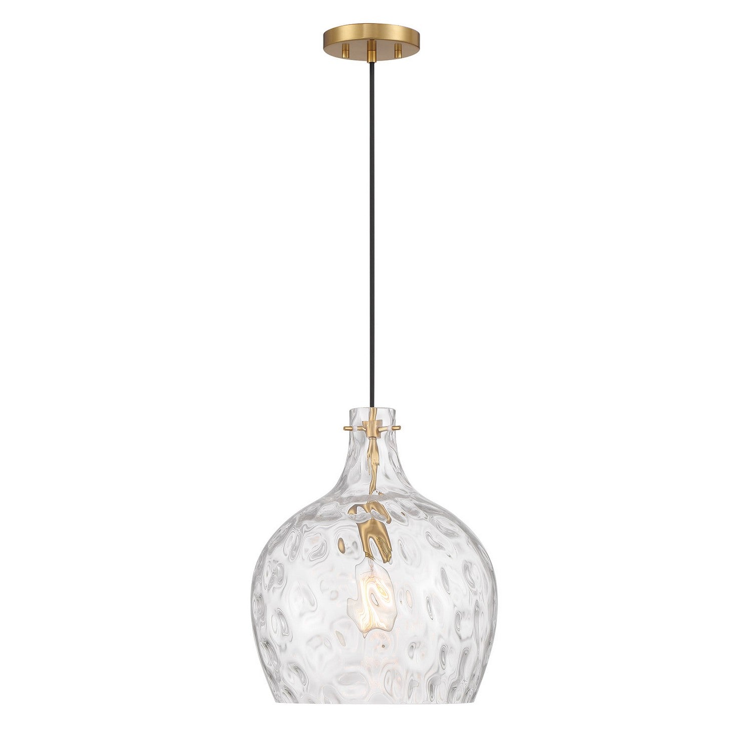 Meridian M7053NB One Light Pendant in Natural Brass