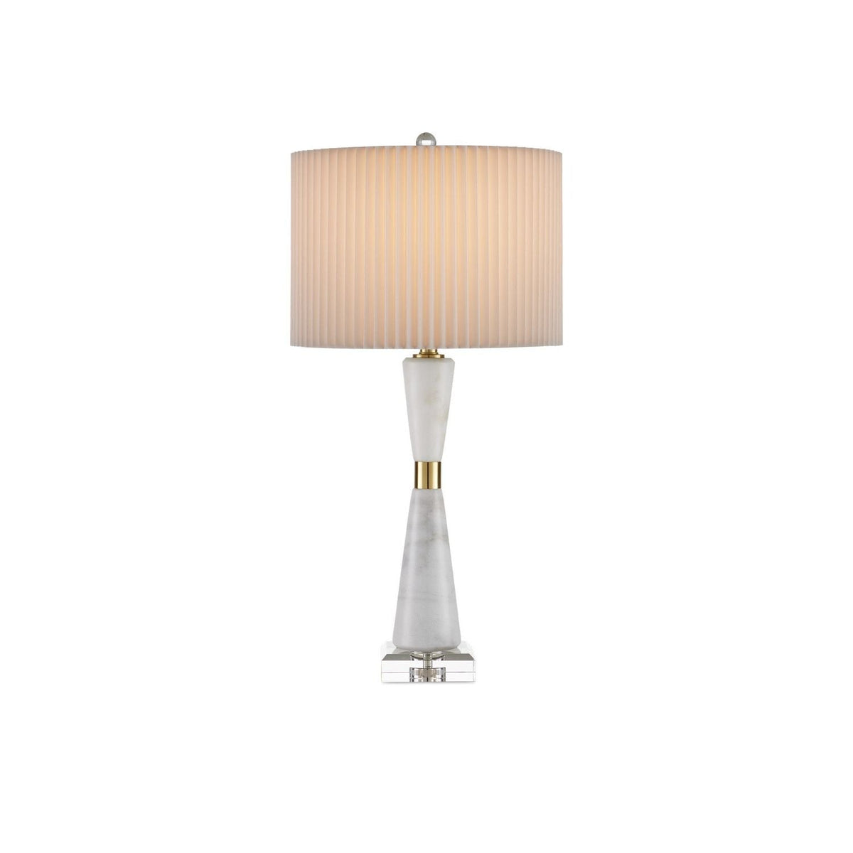 Currey and Company - 6000-0973 - One Light Table Lamp - Edelmar Collection - White / Clear / Natural Brass