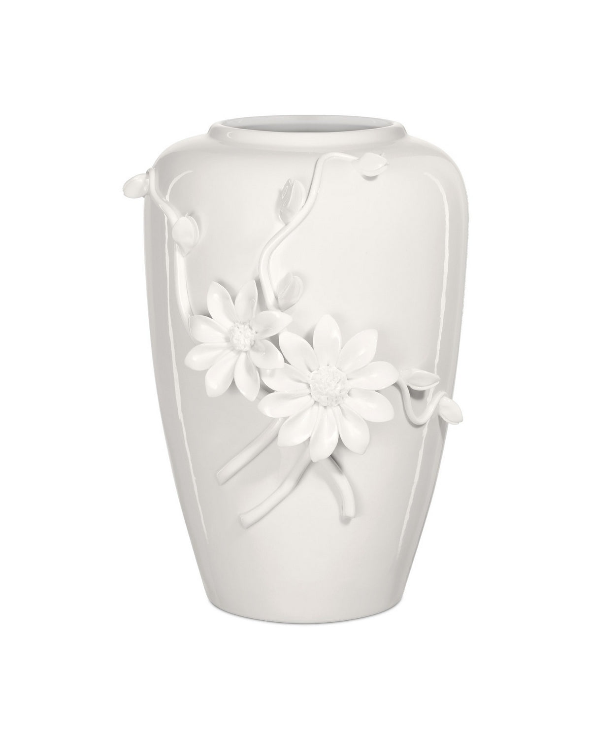 Currey and Company 1200-0983 Daisy Maria Vase in White