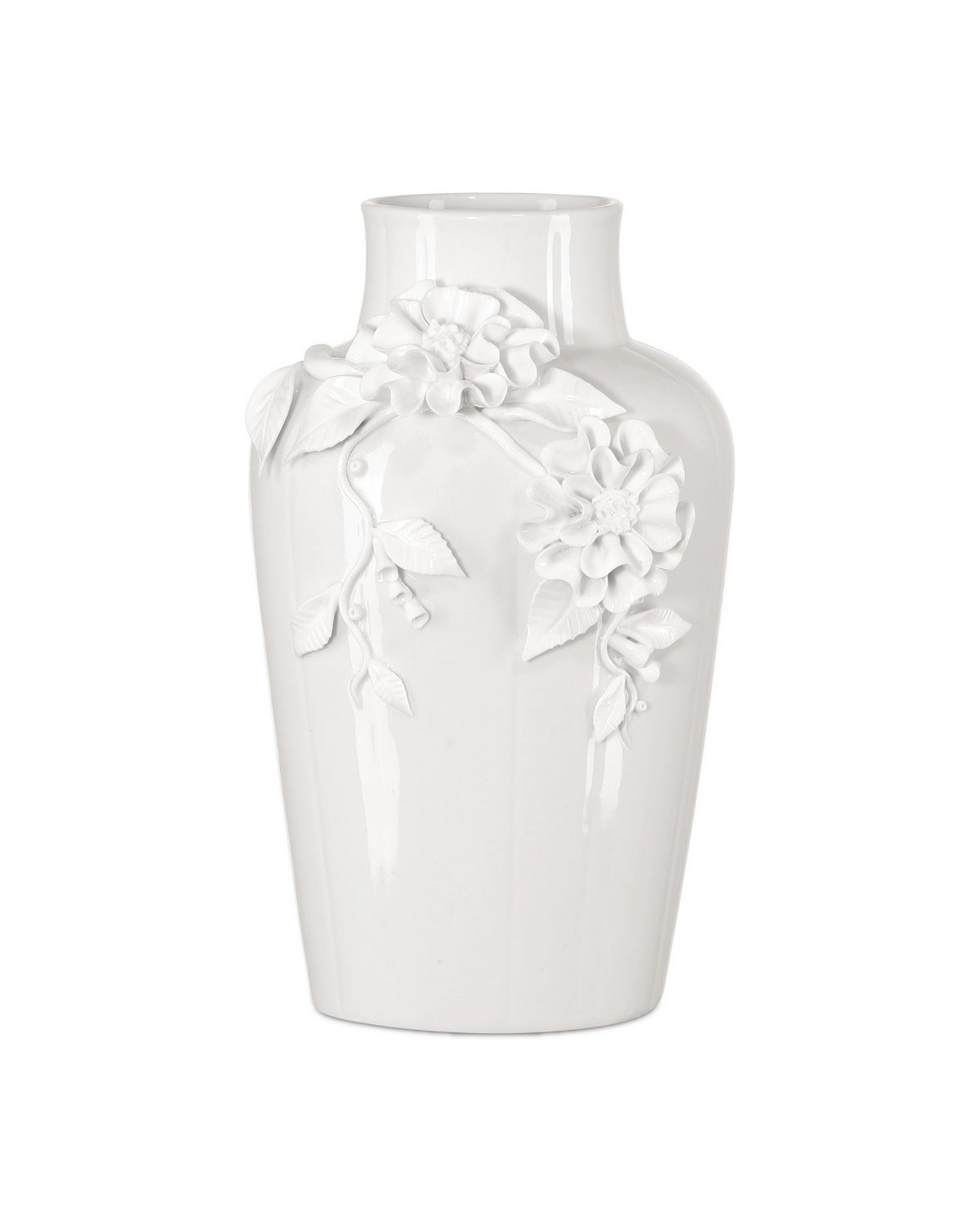 Currey and Company 1200-0985 Flower Maria Vase in White