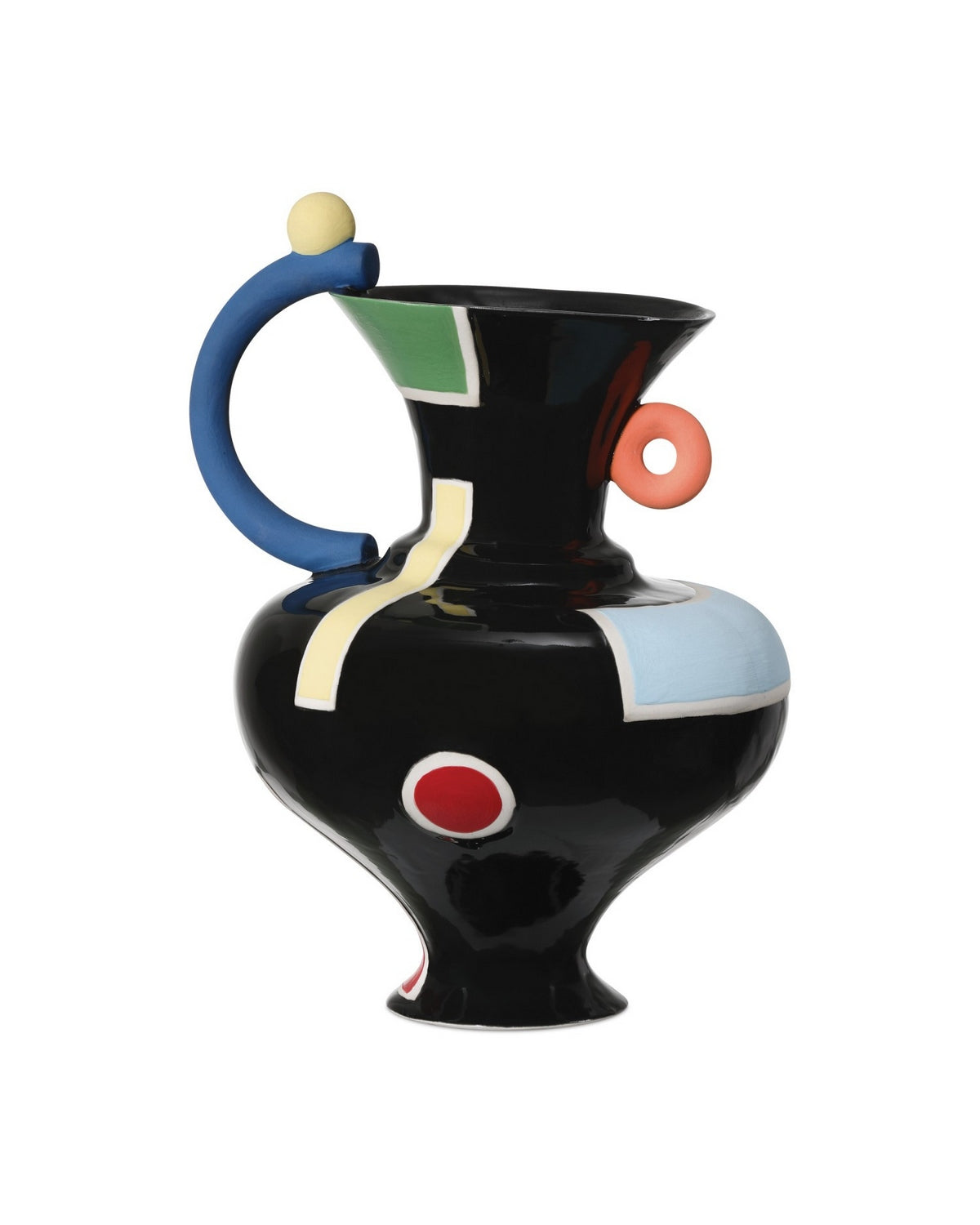 Currey and Company 1200-1092 Fauvist Vase in Black/Green/Red/Yellow/Orange