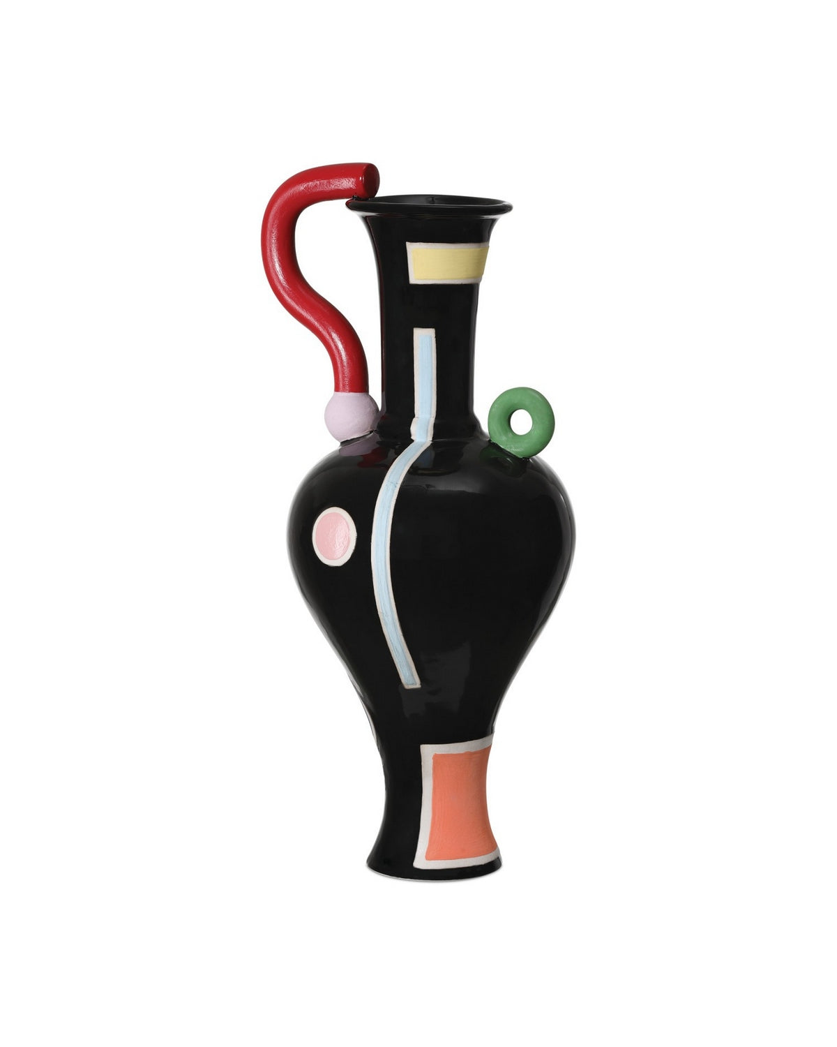 Currey and Company 1200-1093 Fauvist Vase in Black/Green/Red/Yellow/Orange
