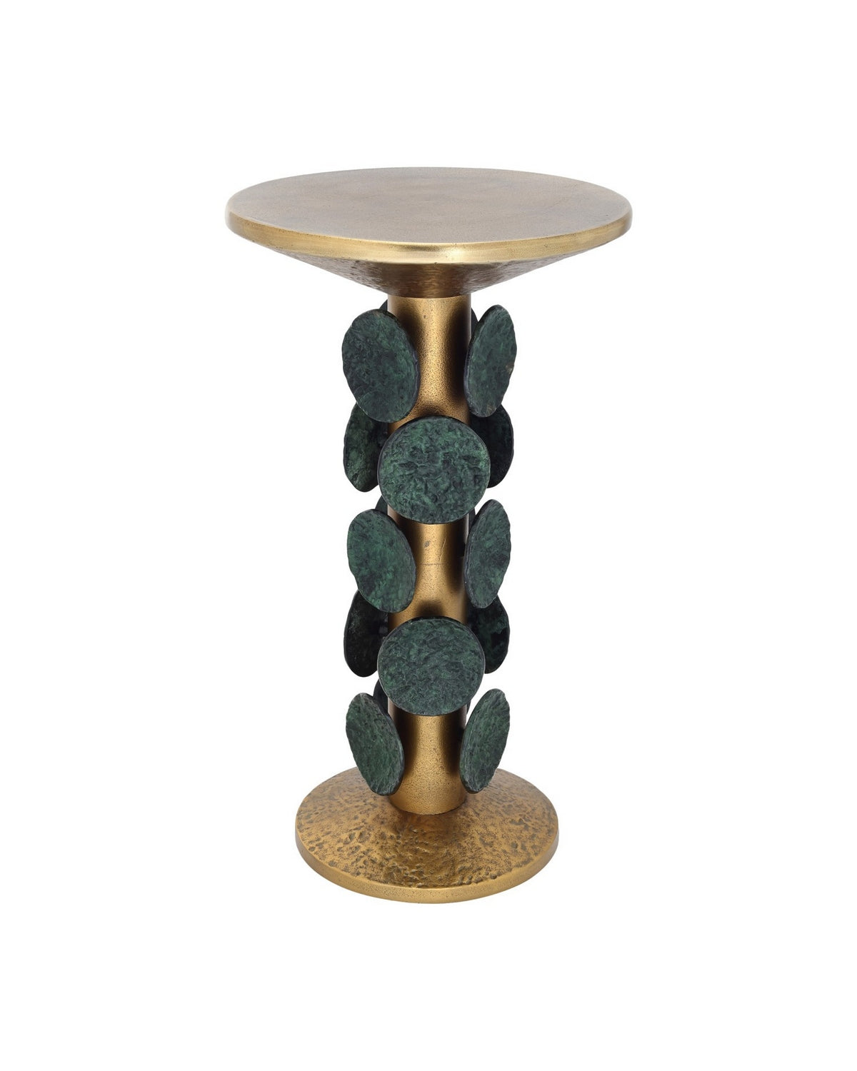 Currey and Company 4000-0249 Nasturtium Accent Table in Antique Brass/Patina Brass