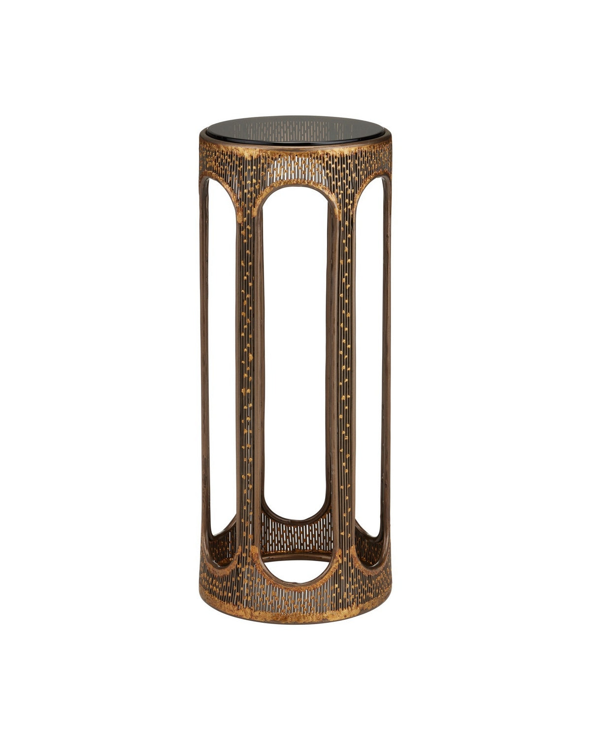 Currey and Company 4000-0251 Capella Accent Table in Coffee Bronze/Smoke