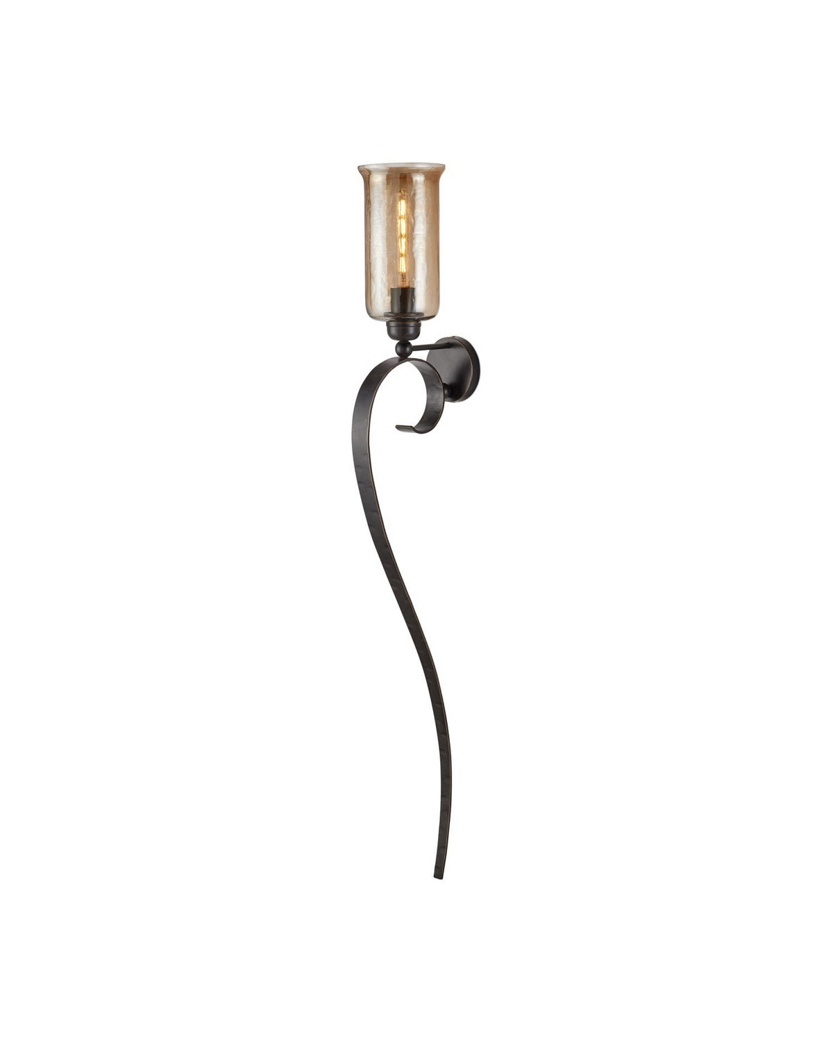 Currey and Company 5000-0297 Wemyss Wall Sconce in Gilded Oak/Smoke