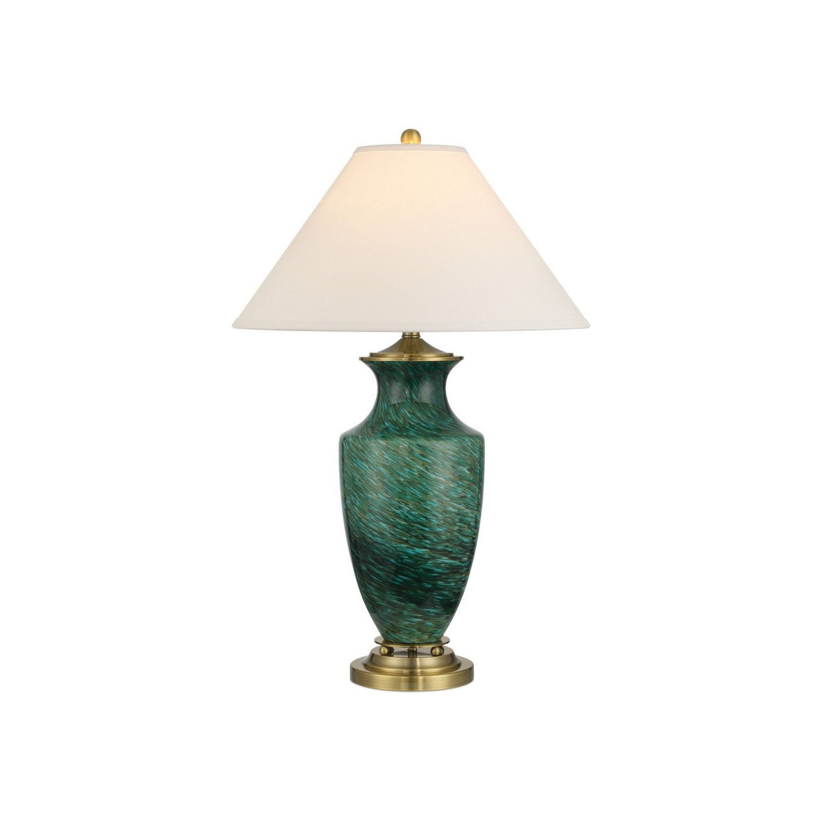 Currey and Company 6000-1070 Claude Table Lamp in Green/Antique Brass